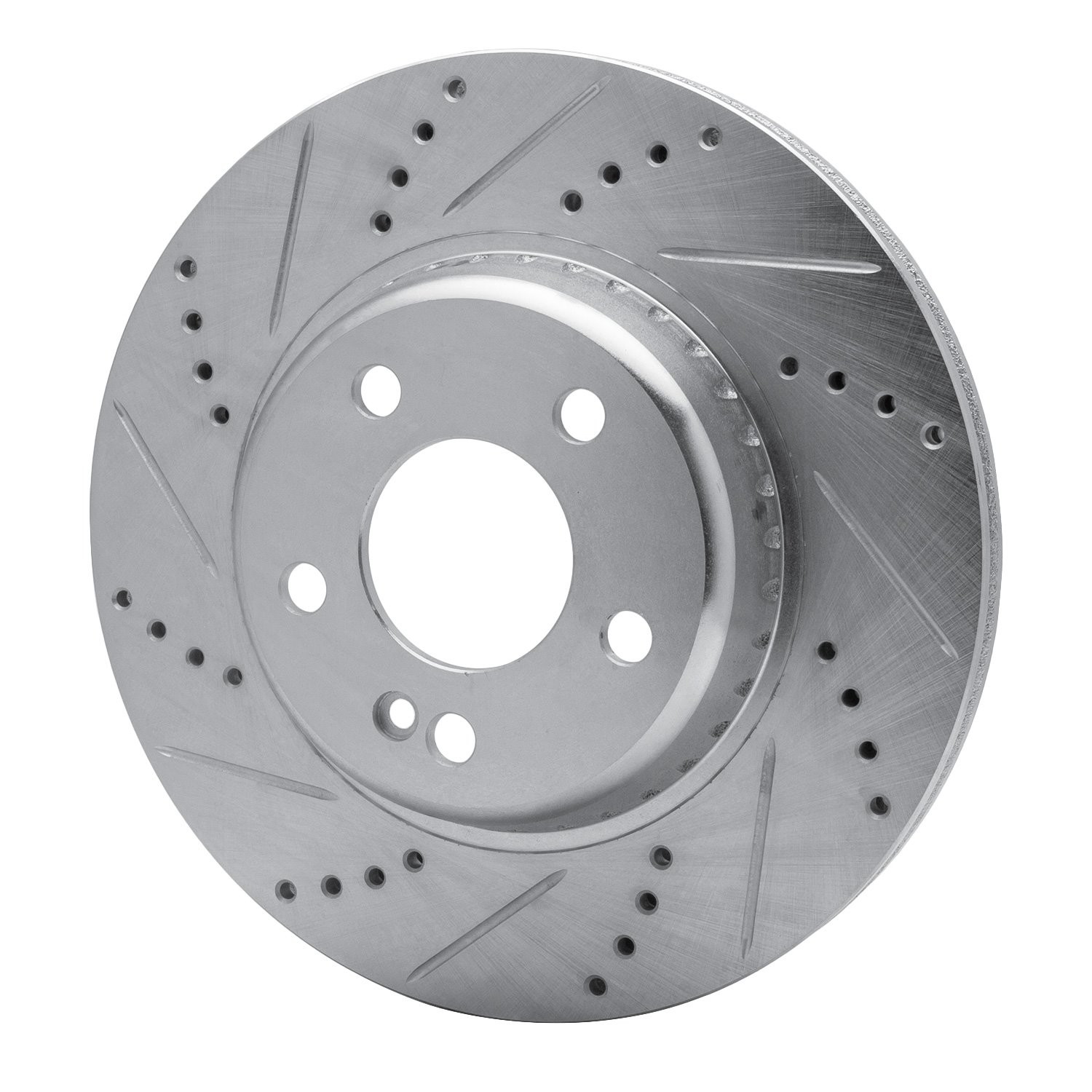 E-Line Drilled & Slotted Silver Brake Rotor, Fits Select Mercedes-Benz, Position: Rear Left