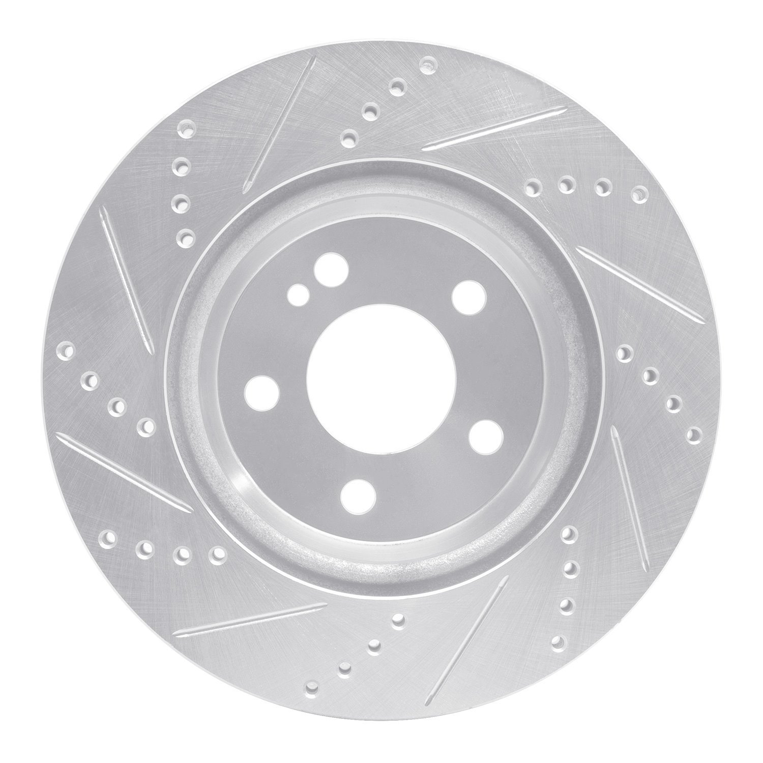 E-Line Drilled & Slotted Silver Brake Rotor, Fits Select Mercedes-Benz, Position: Rear Right