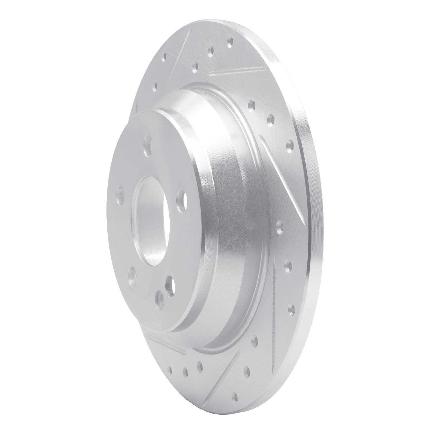 E-Line Drilled & Slotted Silver Brake Rotor, Fits Select Mercedes-Benz, Position: Rear Left