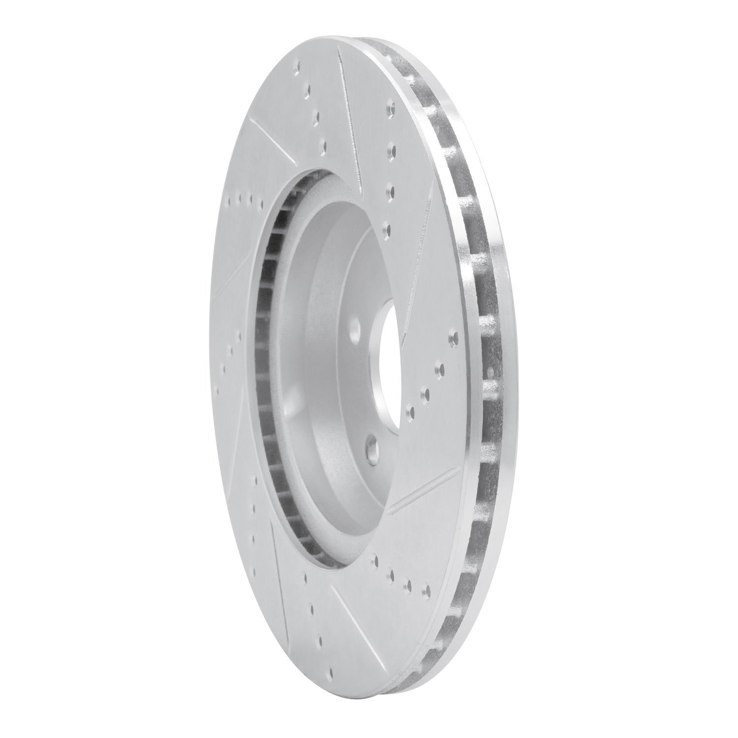 E-Line Drilled & Slotted Silver Brake Rotor, Fits Select Mercedes-Benz, Position: Rear Left