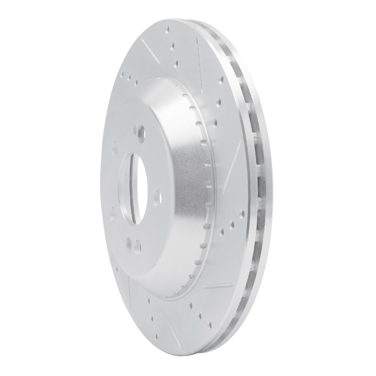 E-Line Drilled & Slotted Silver Brake Rotor, 2015-2021 Mercedes-Benz, Position: Rear Right
