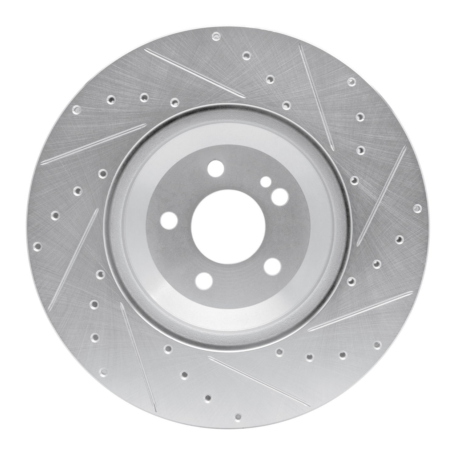 E-Line Drilled & Slotted Silver Brake Rotor, Fits Select Mercedes-Benz, Position: Rear Left