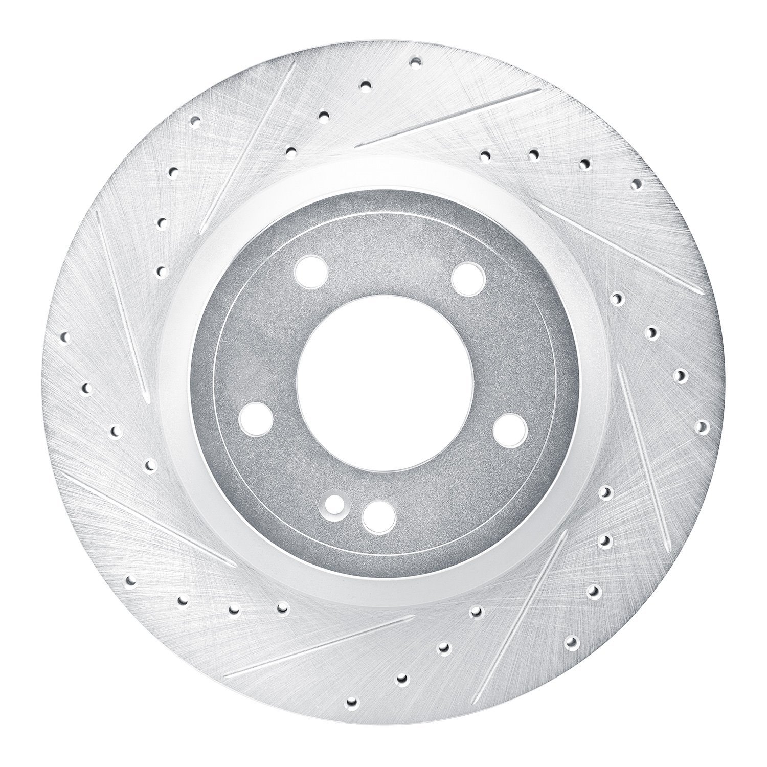 E-Line Drilled & Slotted Silver Brake Rotor, Fits Select Mercedes-Benz, Position: Rear Left