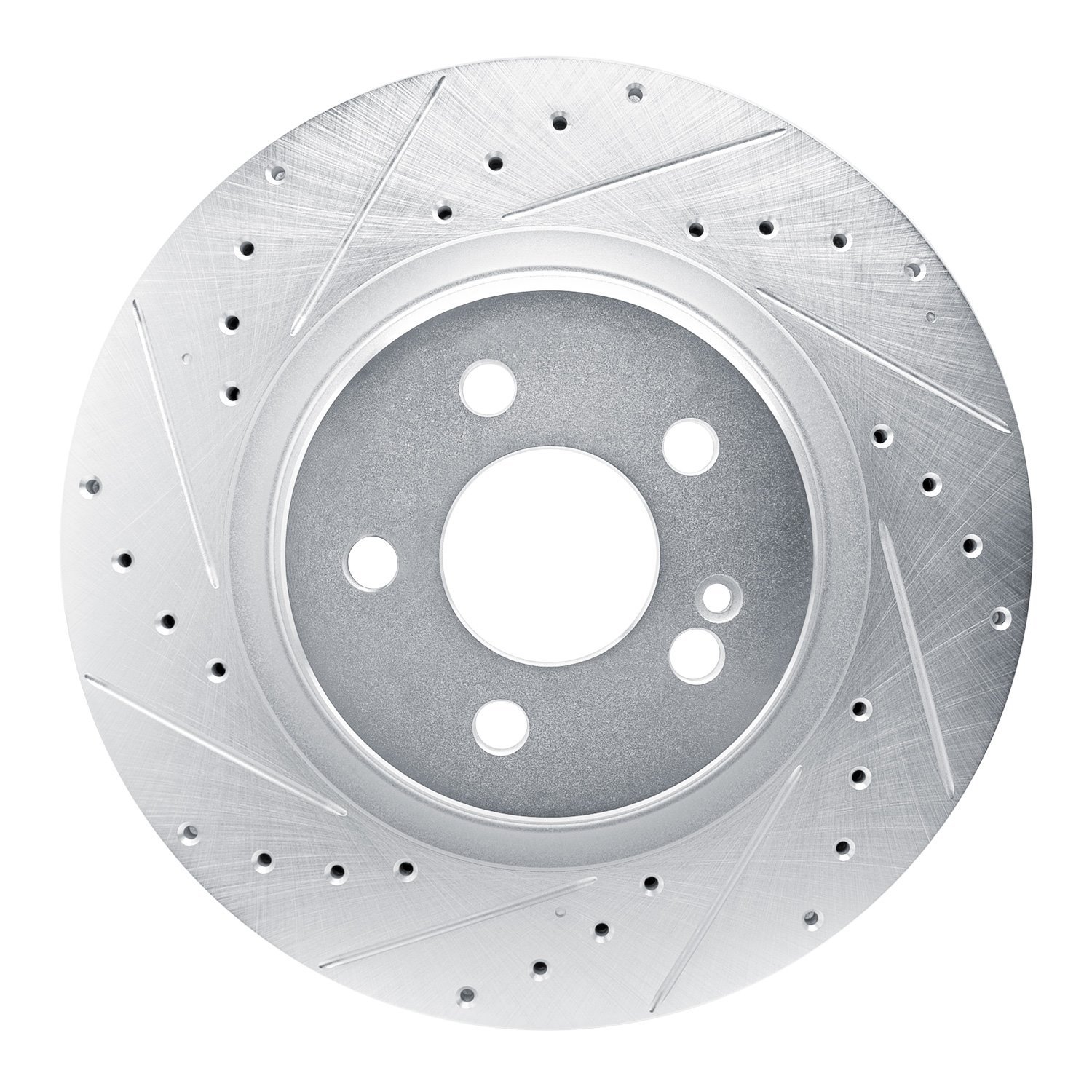 E-Line Drilled & Slotted Silver Brake Rotor, Fits Select Mercedes-Benz, Position: Rear Left