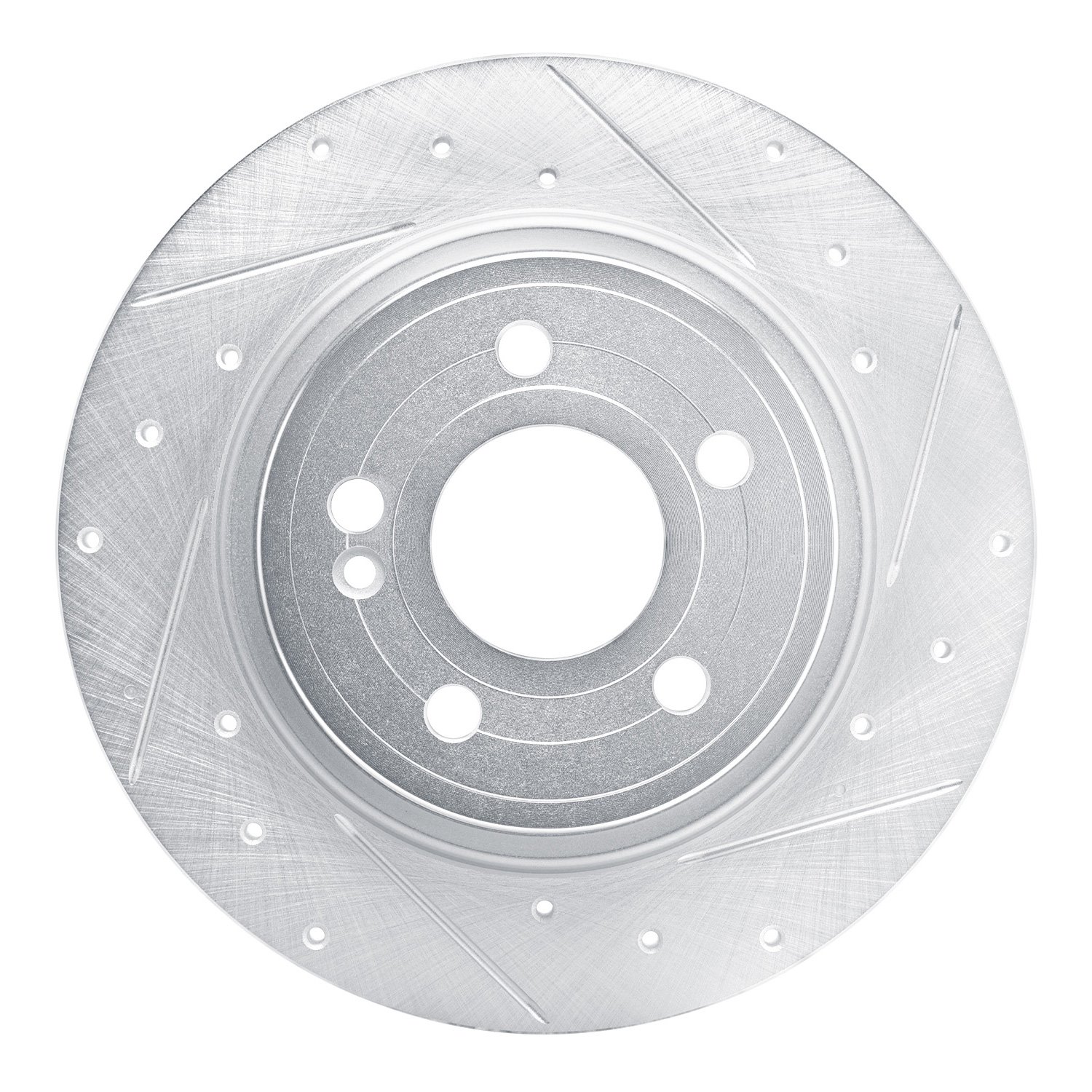 E-Line Drilled & Slotted Silver Brake Rotor, Fits Select Mercedes-Benz, Position: Rear Right
