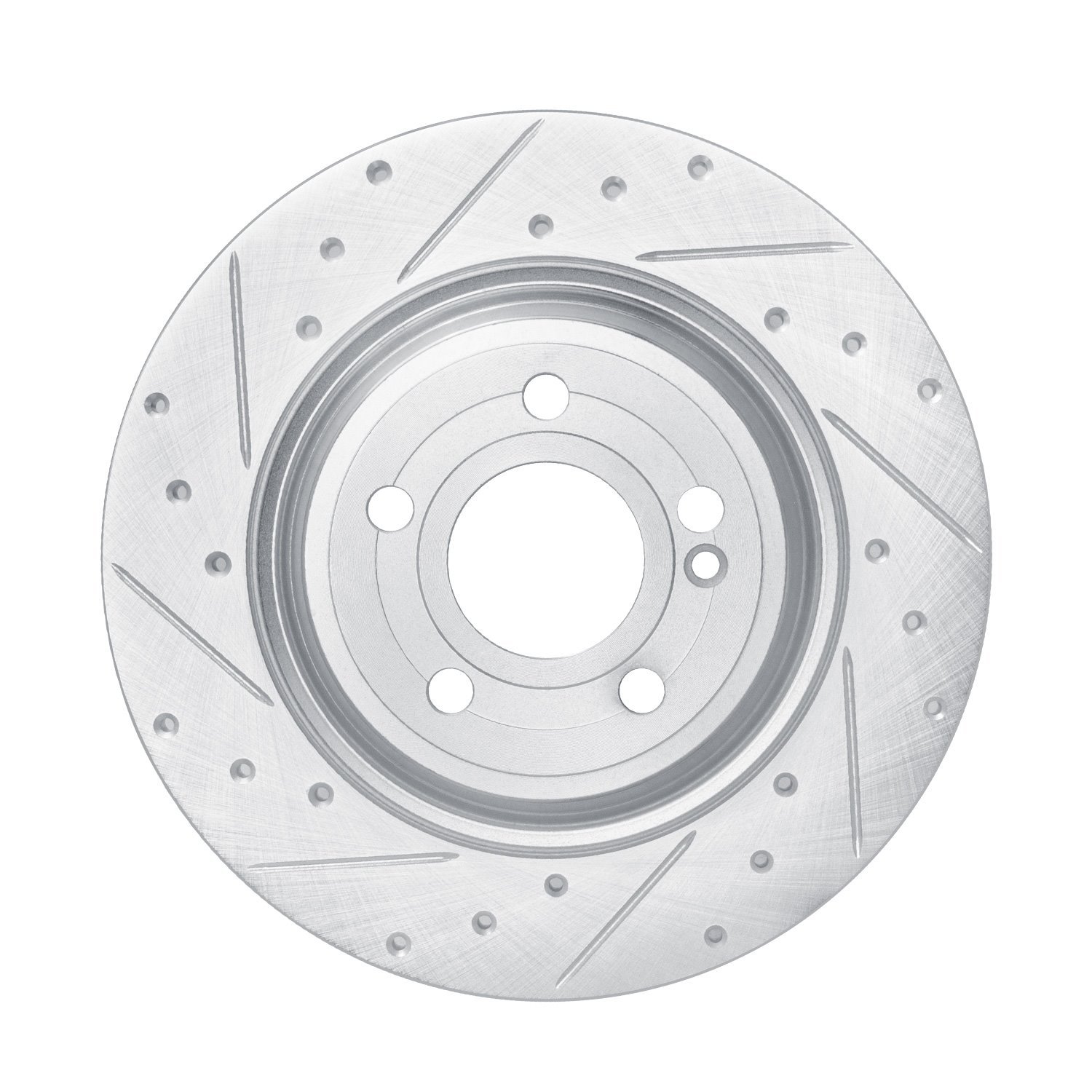 E-Line Drilled & Slotted Silver Brake Rotor, Fits Select Mercedes-Benz, Position: Rear Left