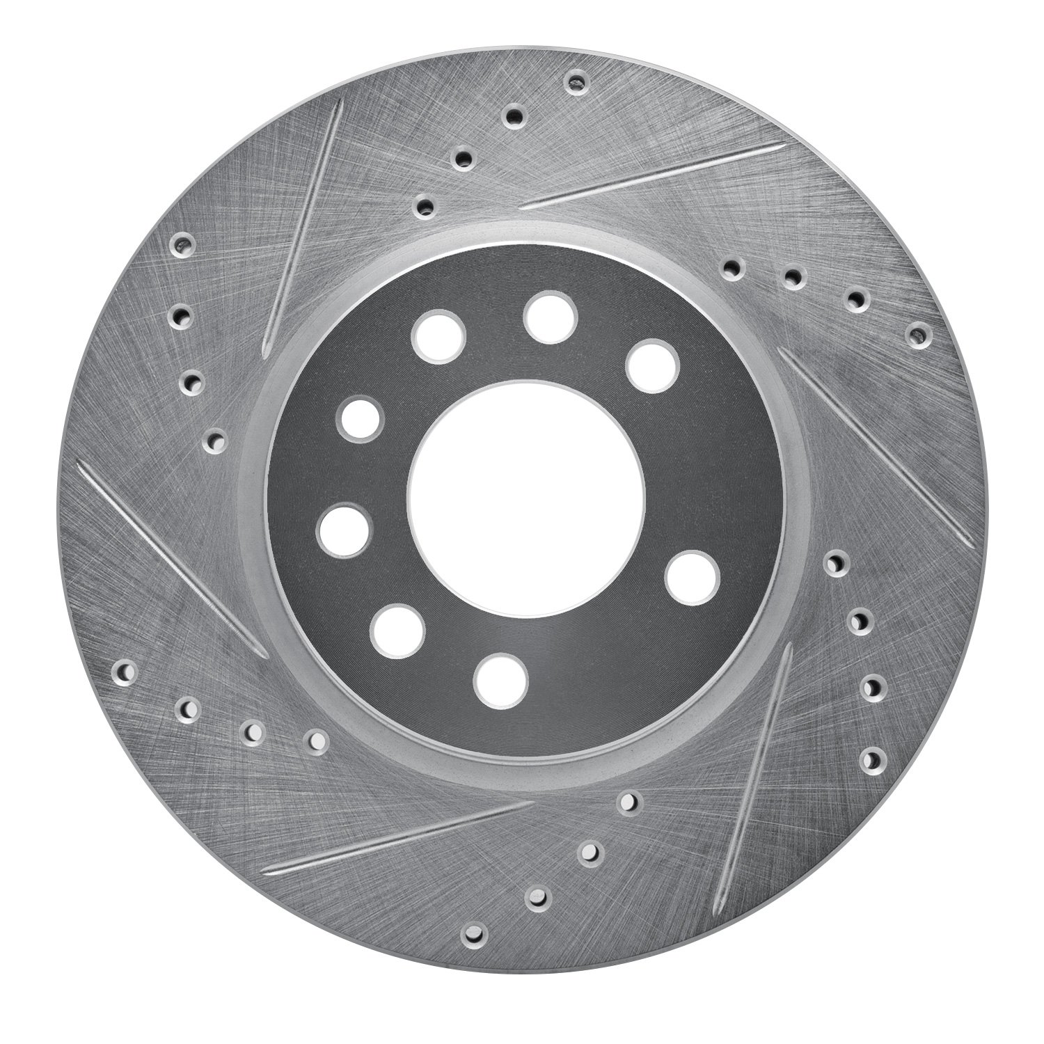 E-Line Drilled & Slotted Silver Brake Rotor, 1994-1996 GM, Position: Front Left