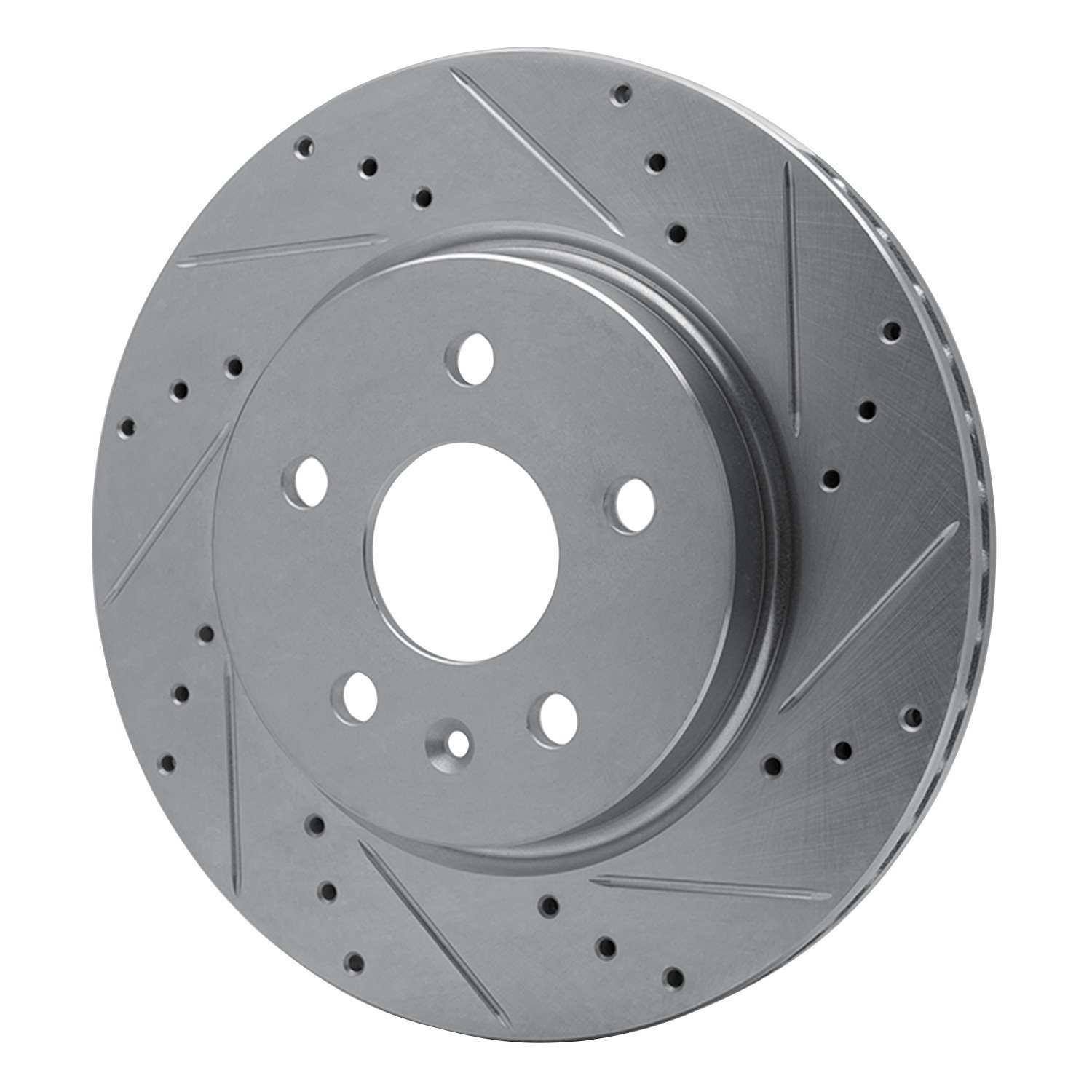 E-Line Drilled & Slotted Silver Brake Rotor, Fits Select GM, Position: Rear Right