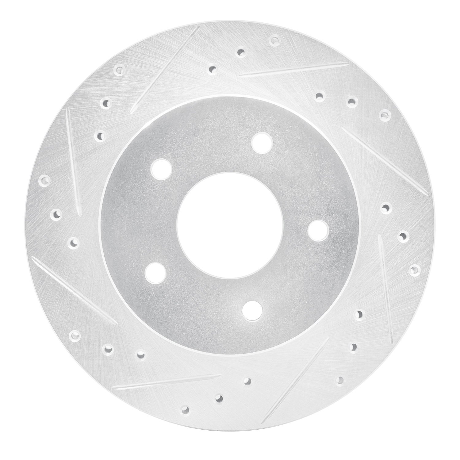 E-Line Drilled & Slotted Silver Brake Rotor, 1987-1989