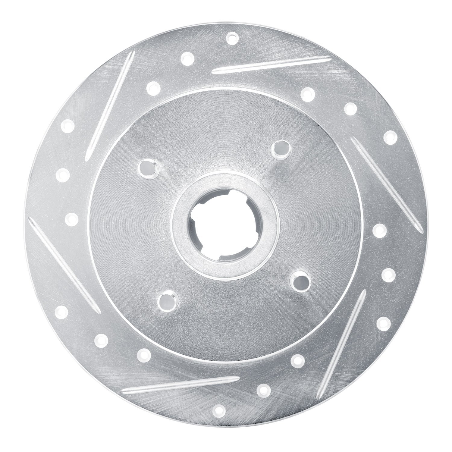 E-Line Drilled & Slotted Silver Brake Rotor, 1988-1988 Infiniti/Nissan, Position: Rear Left
