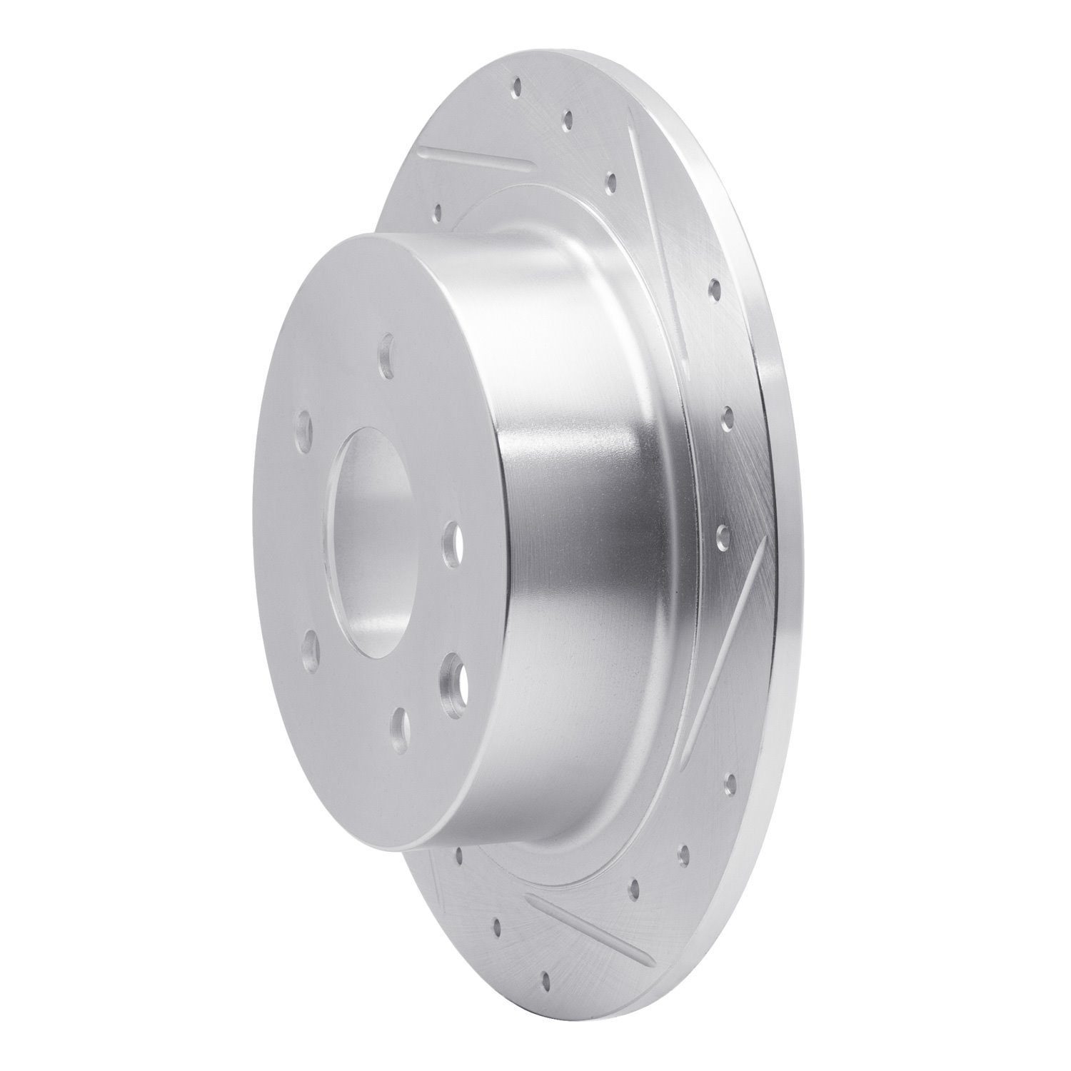 E-Line Drilled & Slotted Silver Brake Rotor, Fits Select Fits Multiple Makes/Models, Position: Rear Right