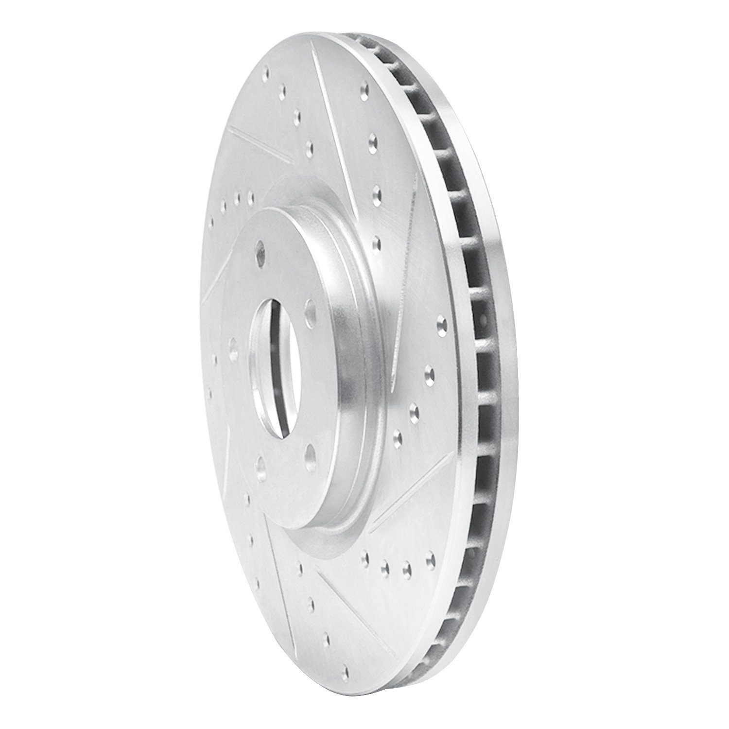 E-Line Drilled & Slotted Silver Brake Rotor, 2007-2017