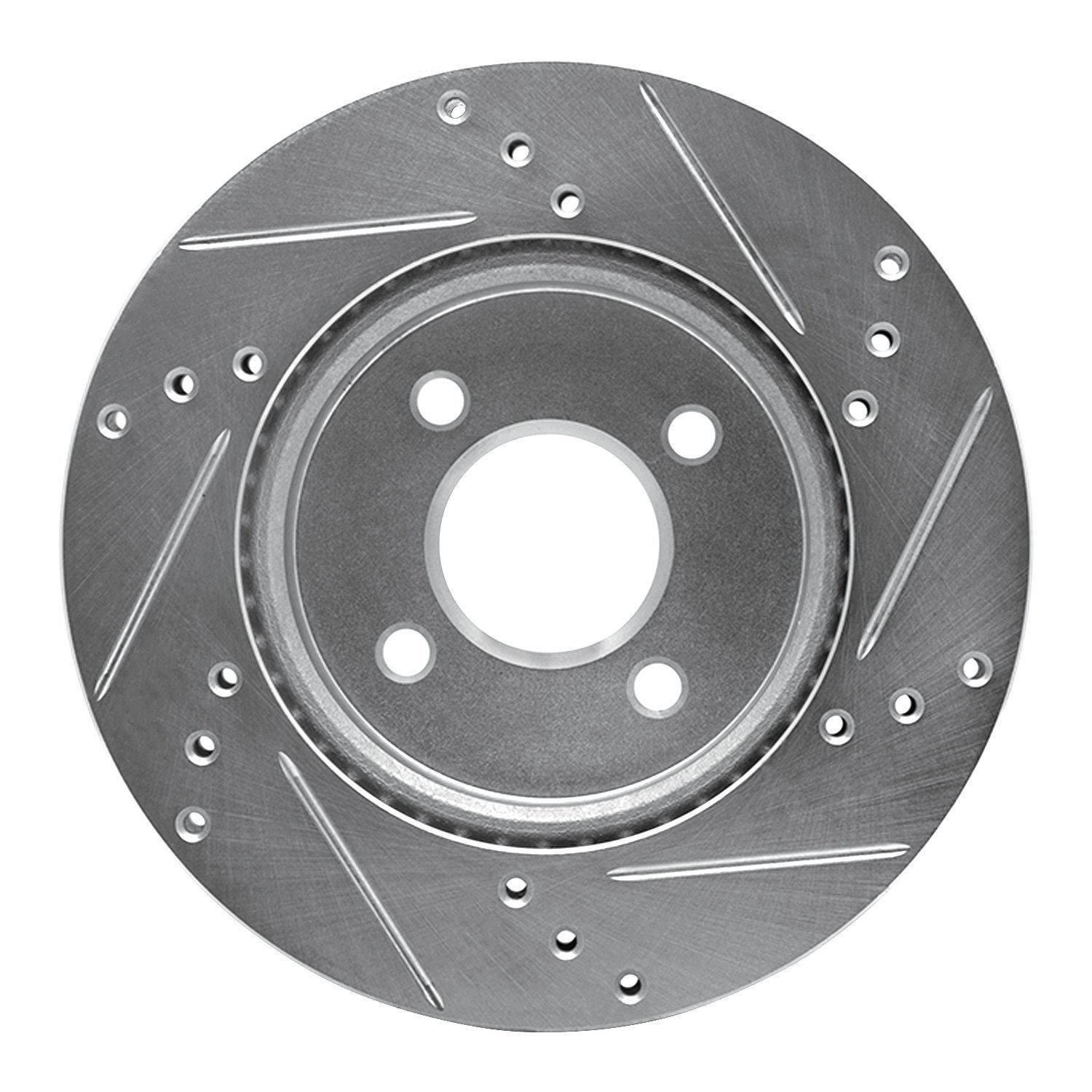 E-Line Drilled & Slotted Silver Brake Rotor, 2011-2019