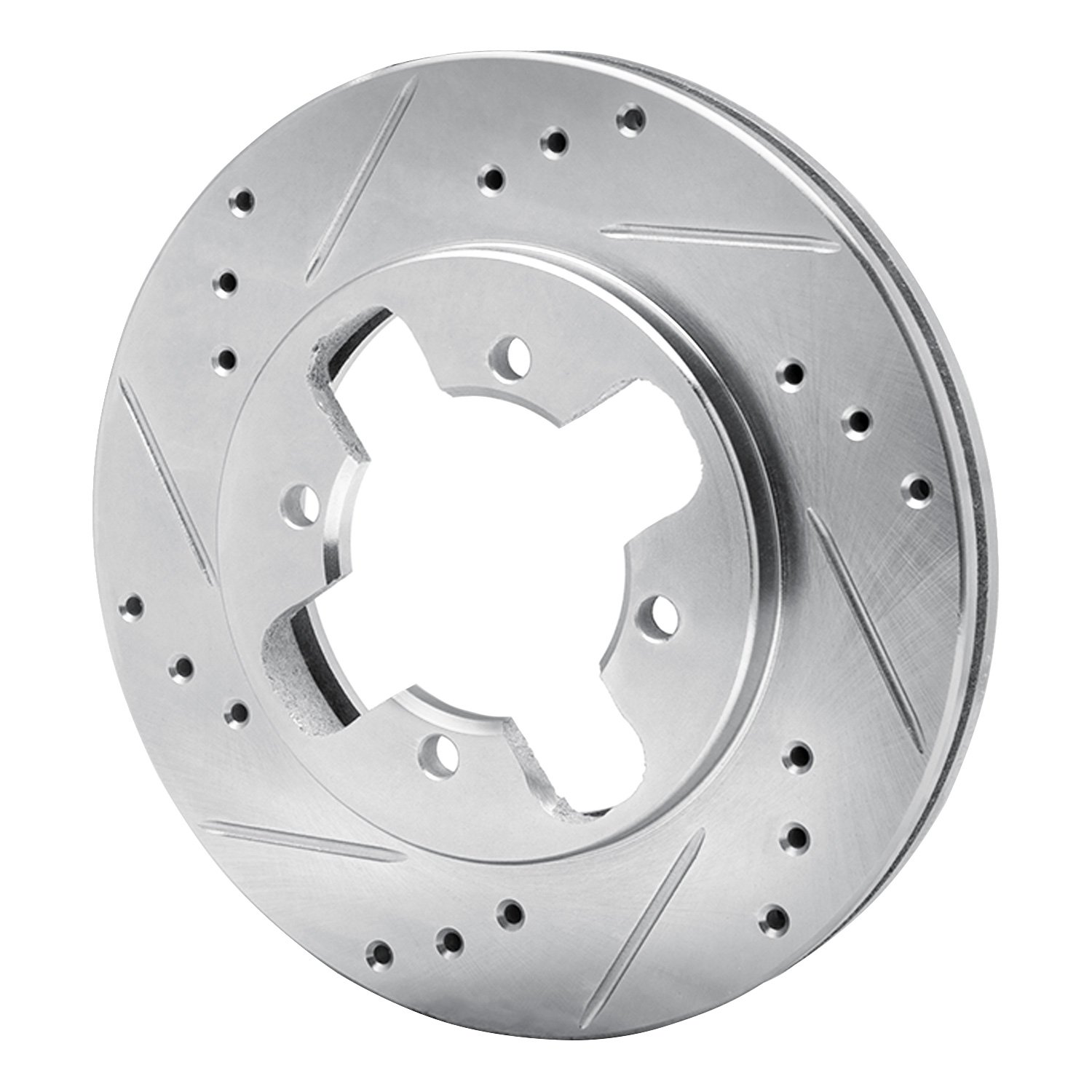 E-Line Drilled & Slotted Silver Brake Rotor, 1984-1986