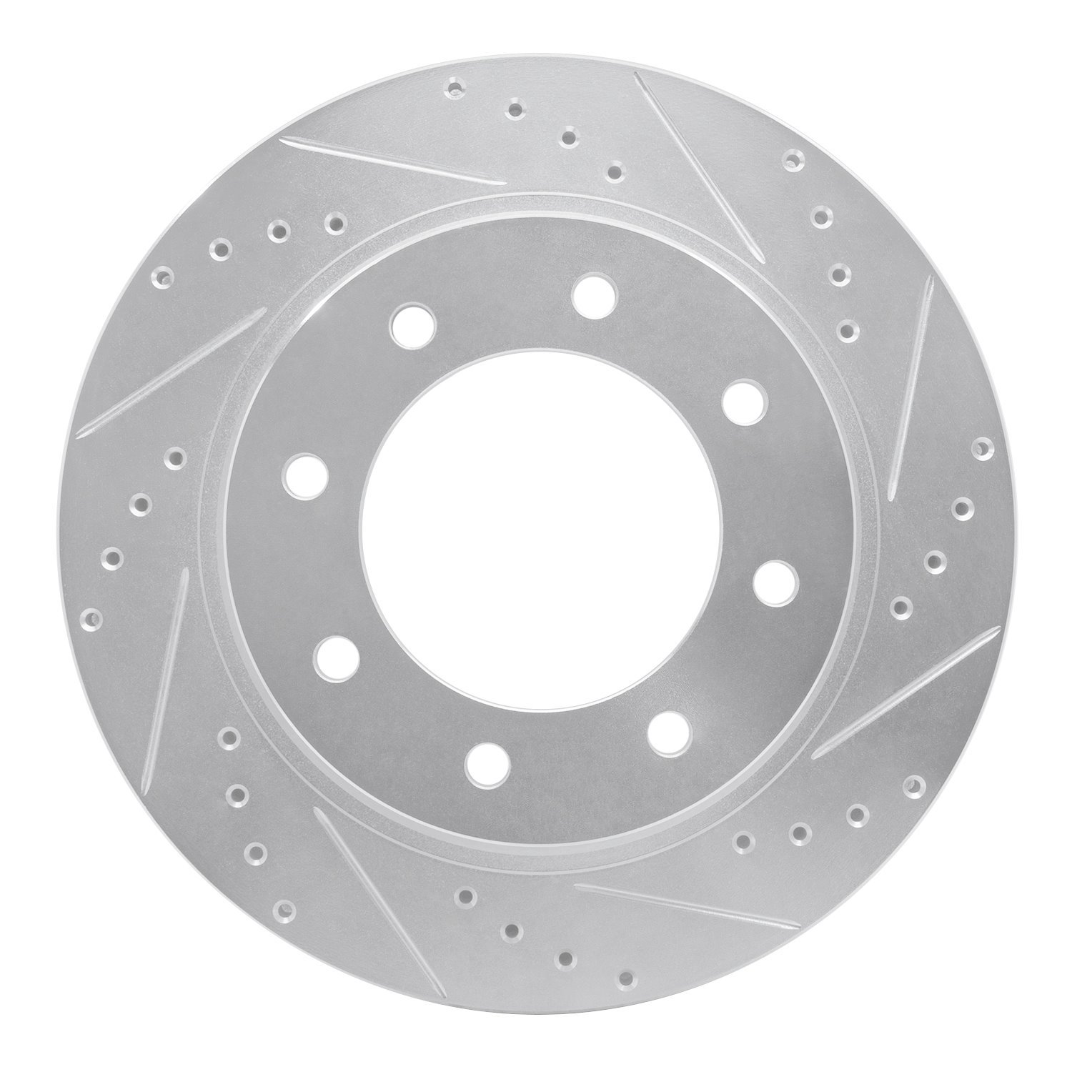E-Line Drilled & Slotted Silver Brake Rotor, 2012-2021 Infiniti/Nissan, Position: Front Right