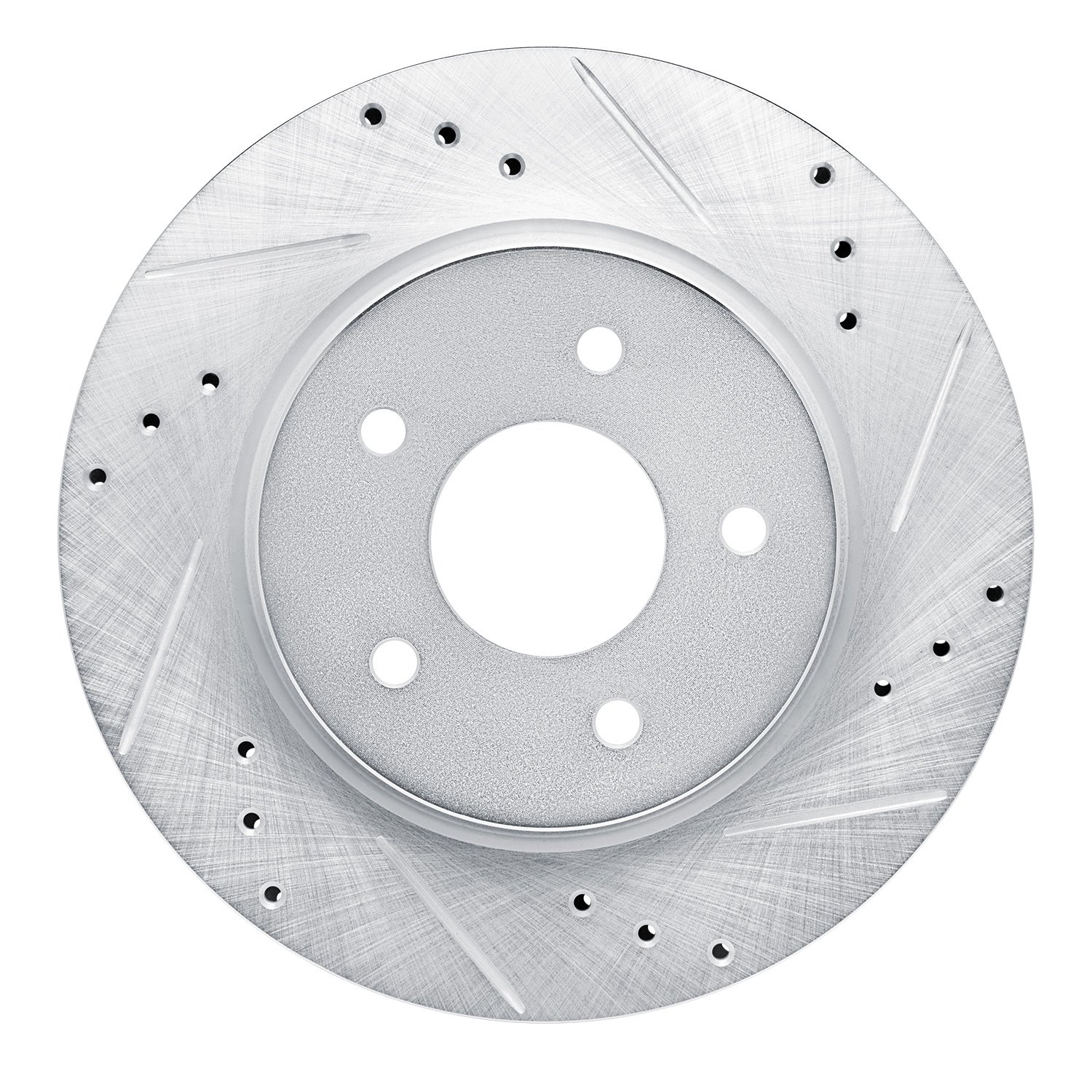 E-Line Drilled & Slotted Silver Brake Rotor, Fits Select Infiniti/Nissan, Position: Rear Right