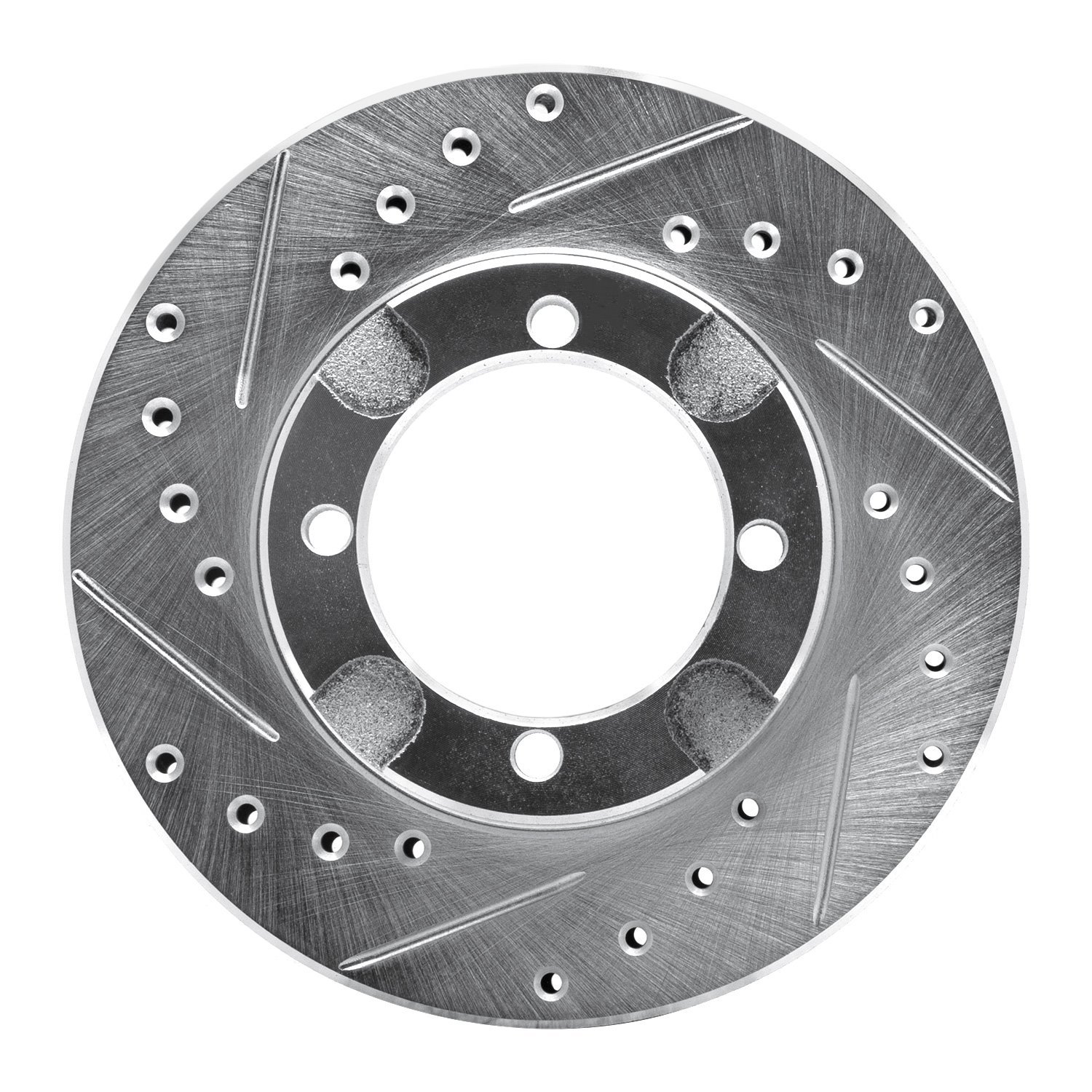 E-Line Drilled & Slotted Silver Brake Rotor, 1991-1992