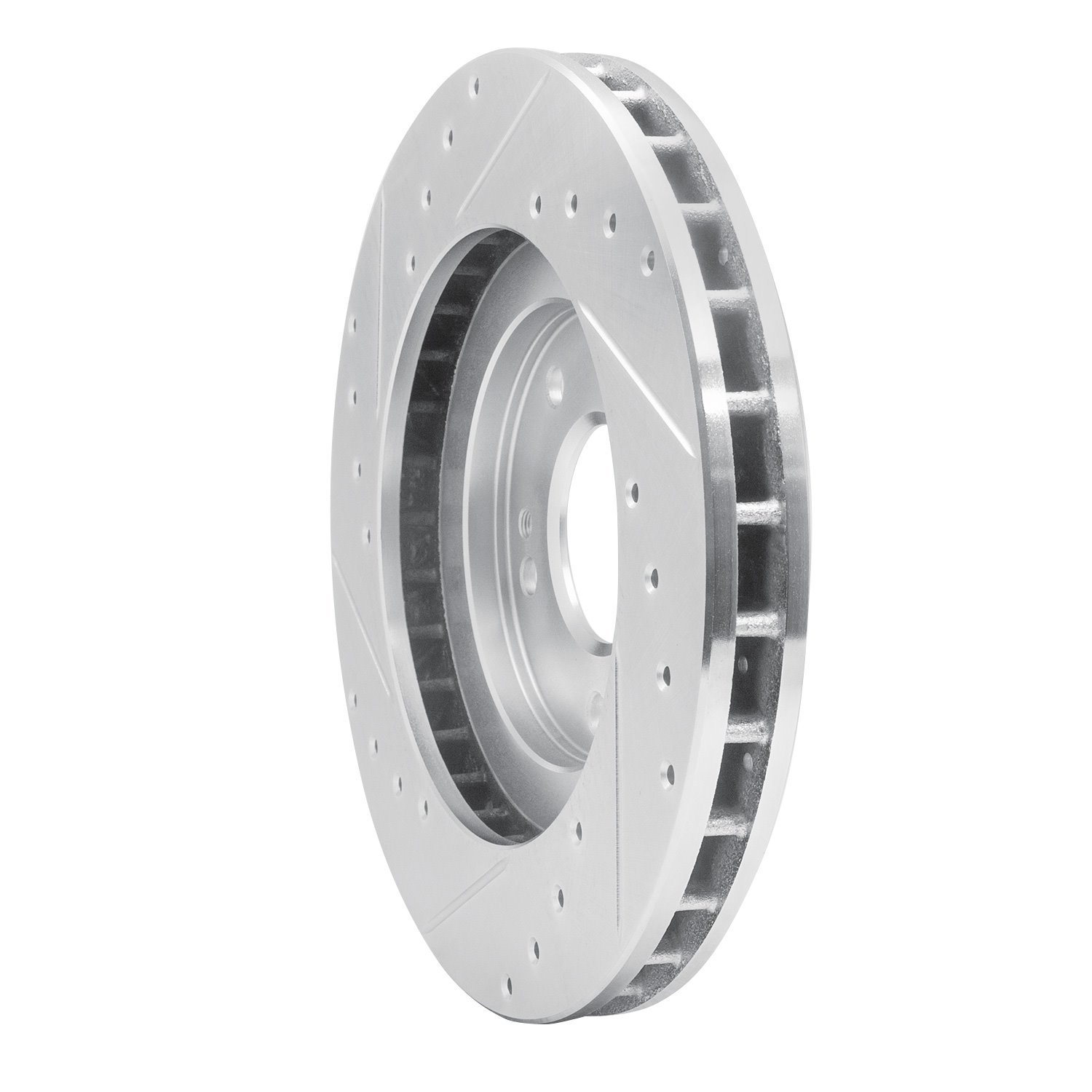 E-Line Drilled & Slotted Silver Brake Rotor, 1991-1993 Fits Multiple Makes/Models, Position: Front Right