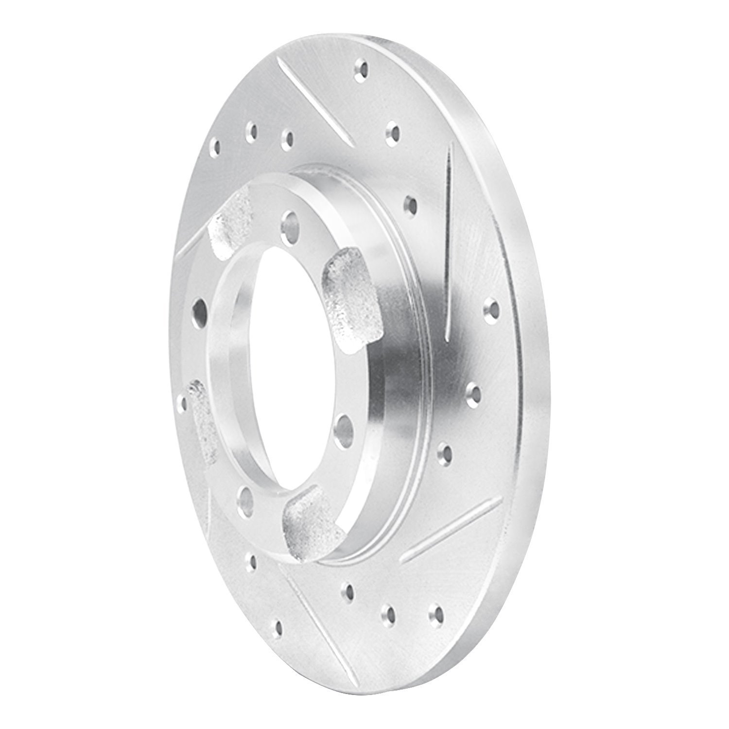 E-Line Drilled & Slotted Silver Brake Rotor, 1991-1992 Fits Multiple Makes/Models, Position: Front Right