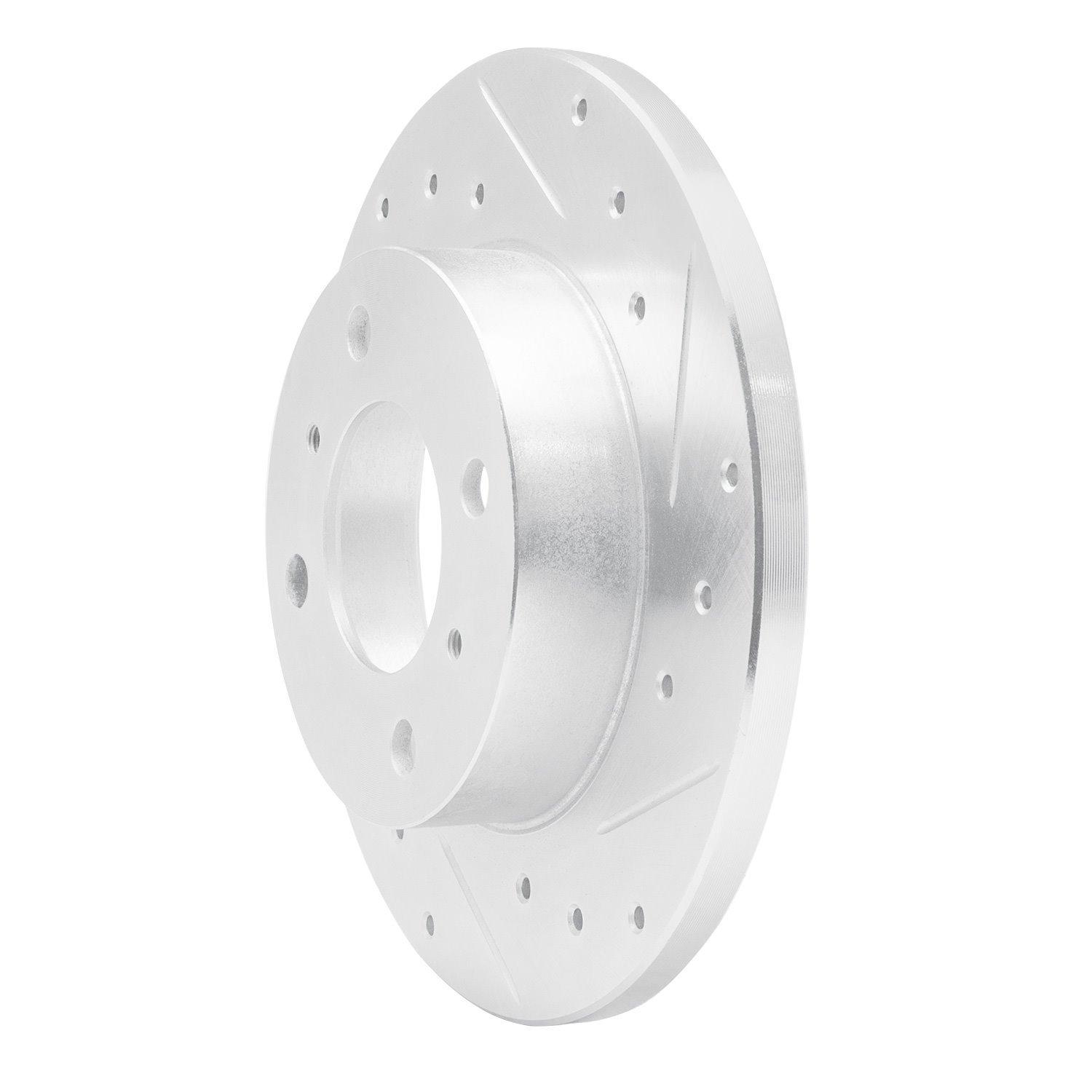 E-Line Drilled & Slotted Silver Brake Rotor, 1992-1996 Fits Multiple Makes/Models, Position: Front Right