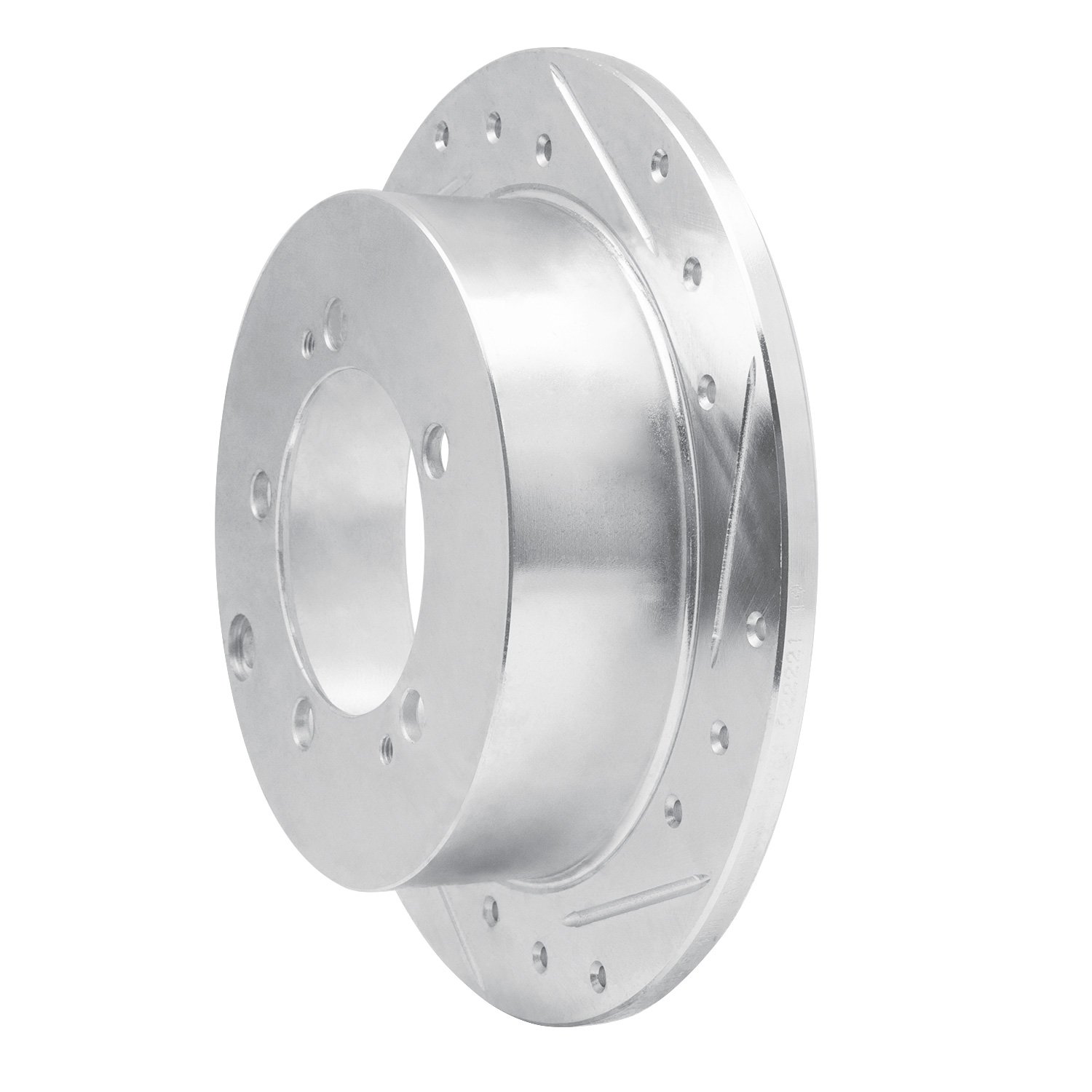 E-Line Drilled & Slotted Silver Brake Rotor, 1994-2007 Fits Multiple Makes/Models, Position: Rear Right