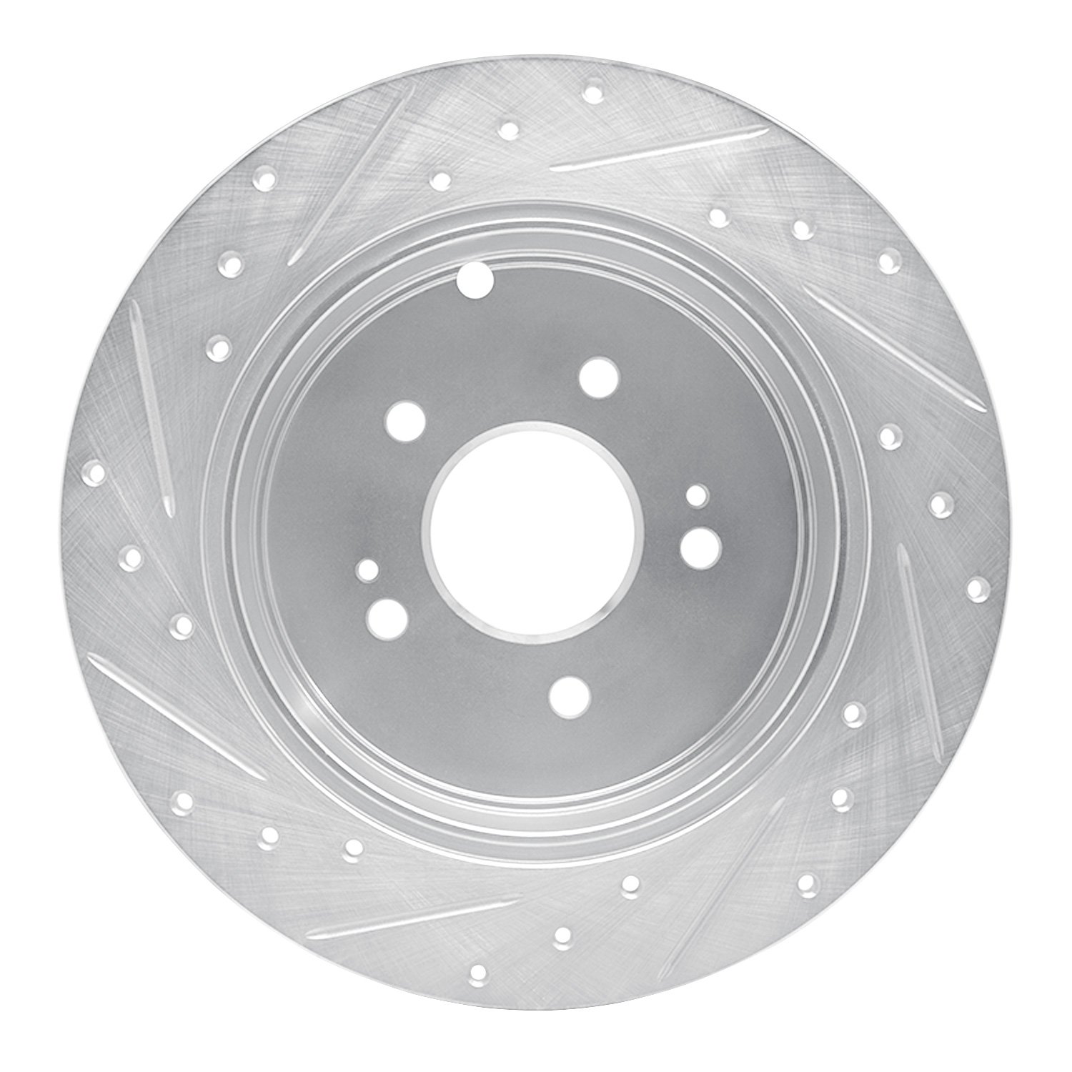 E-Line Drilled & Slotted Silver Brake Rotor, 2004-2011