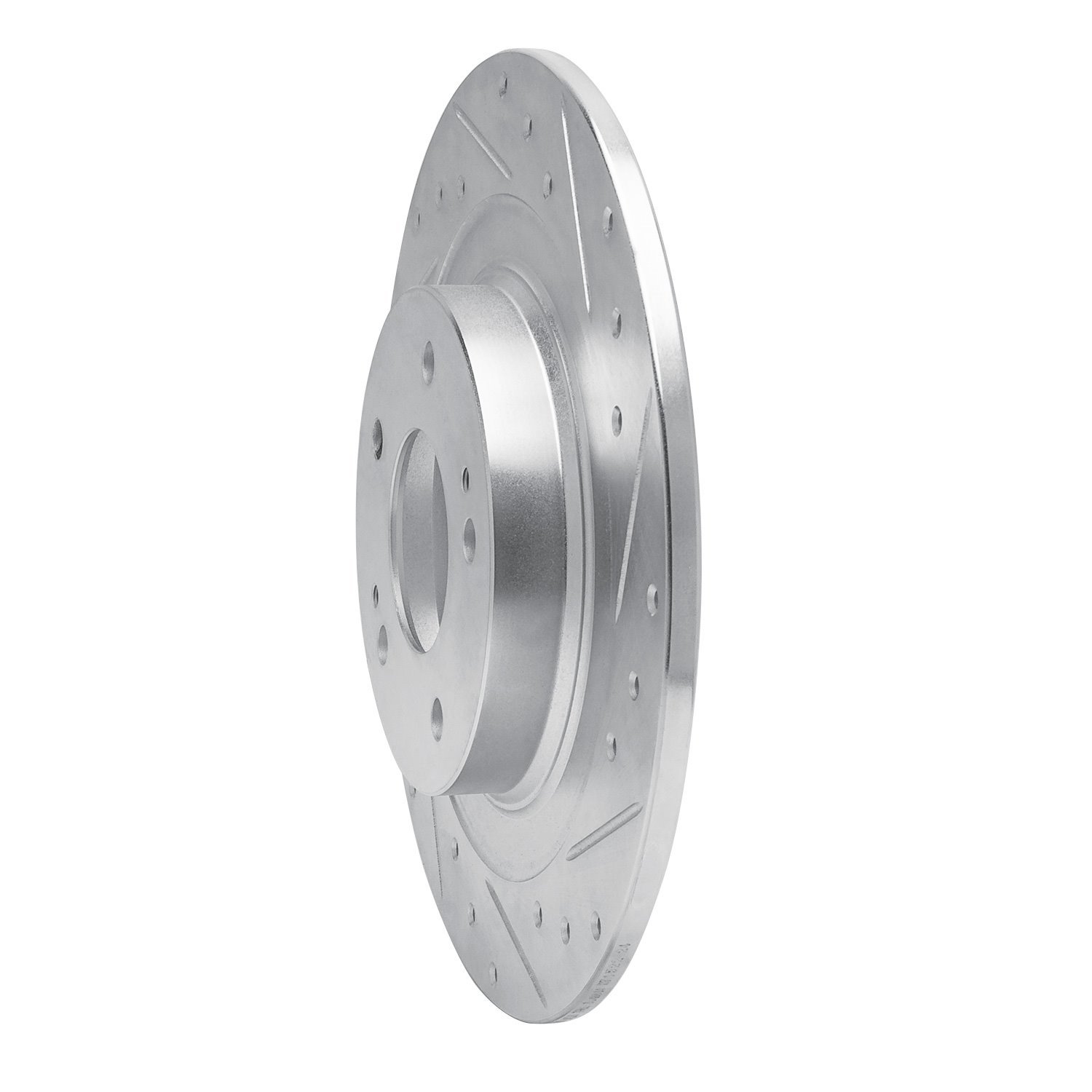 E-Line Drilled & Slotted Silver Brake Rotor, Fits Select Mitsubishi, Position: Rear Right