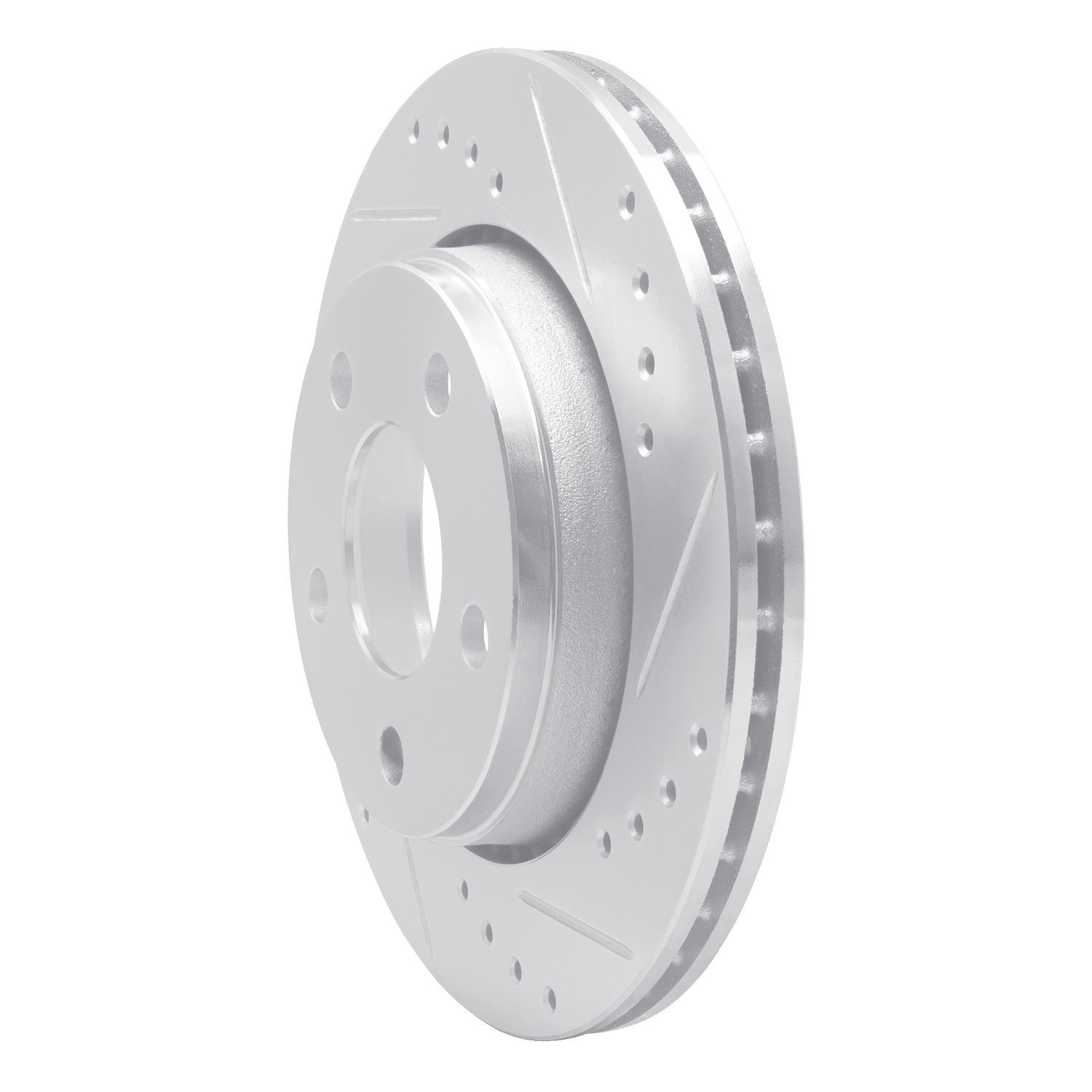 E-Line Drilled & Slotted Silver Brake Rotor, 1985-1991 Audi/Porsche/Volkswagen, Position: Rear Right