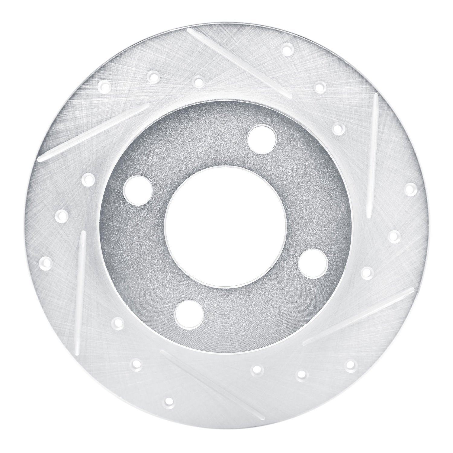 E-Line Drilled & Slotted Silver Brake Rotor, 1989-1991 Audi/Porsche/Volkswagen, Position: Rear Right