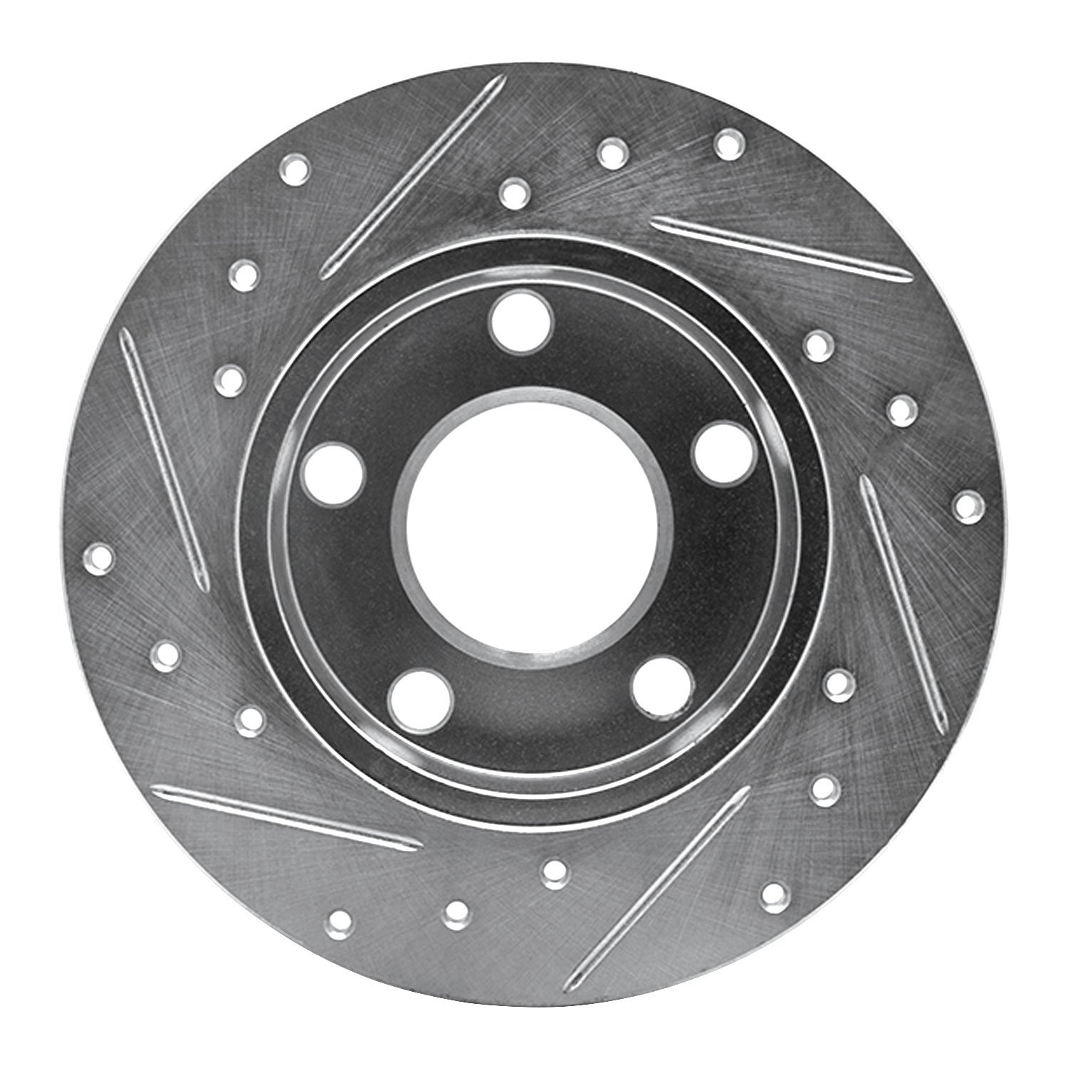 E-Line Drilled & Slotted Silver Brake Rotor, 1998-2001 Audi/Porsche/Volkswagen, Position: Rear Right