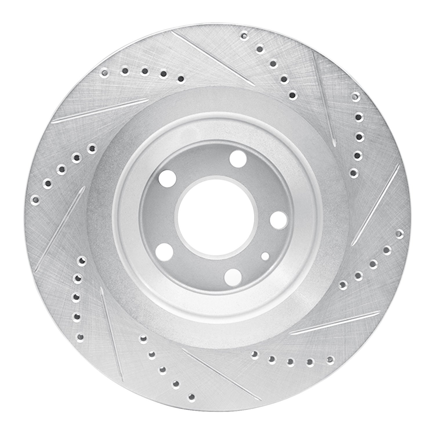 E-Line Drilled & Slotted Silver Brake Rotor, 2005-2011