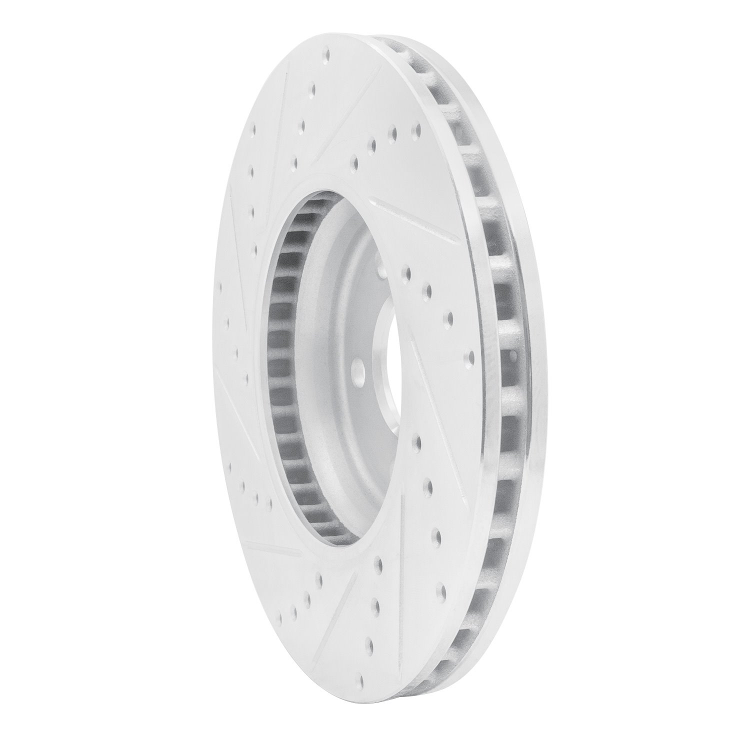 E-Line Drilled & Slotted Silver Brake Rotor, 2008-2012 Audi/Porsche/Volkswagen, Position: Front Right