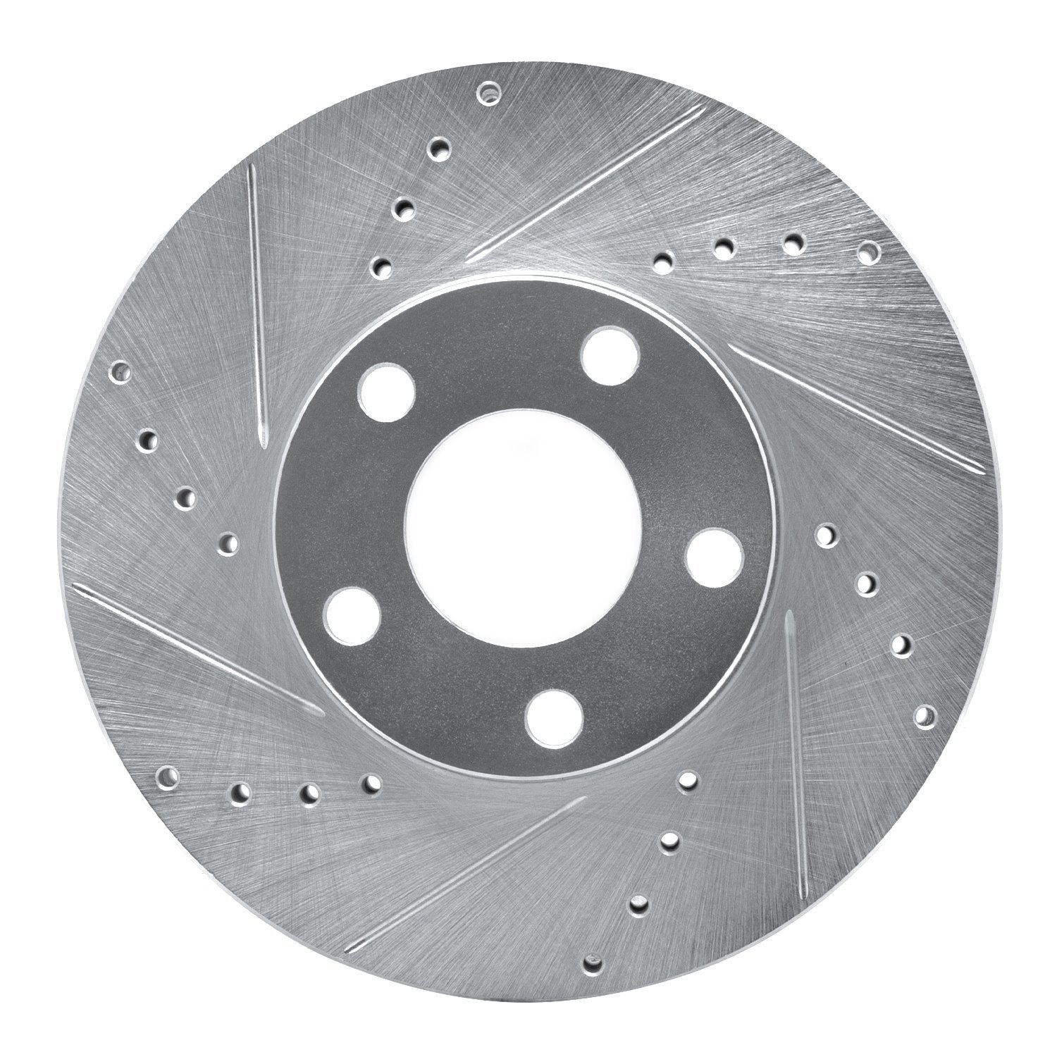 E-Line Drilled & Slotted Silver Brake Rotor, 1998-1998 Audi/Porsche/Volkswagen, Position: Front Left