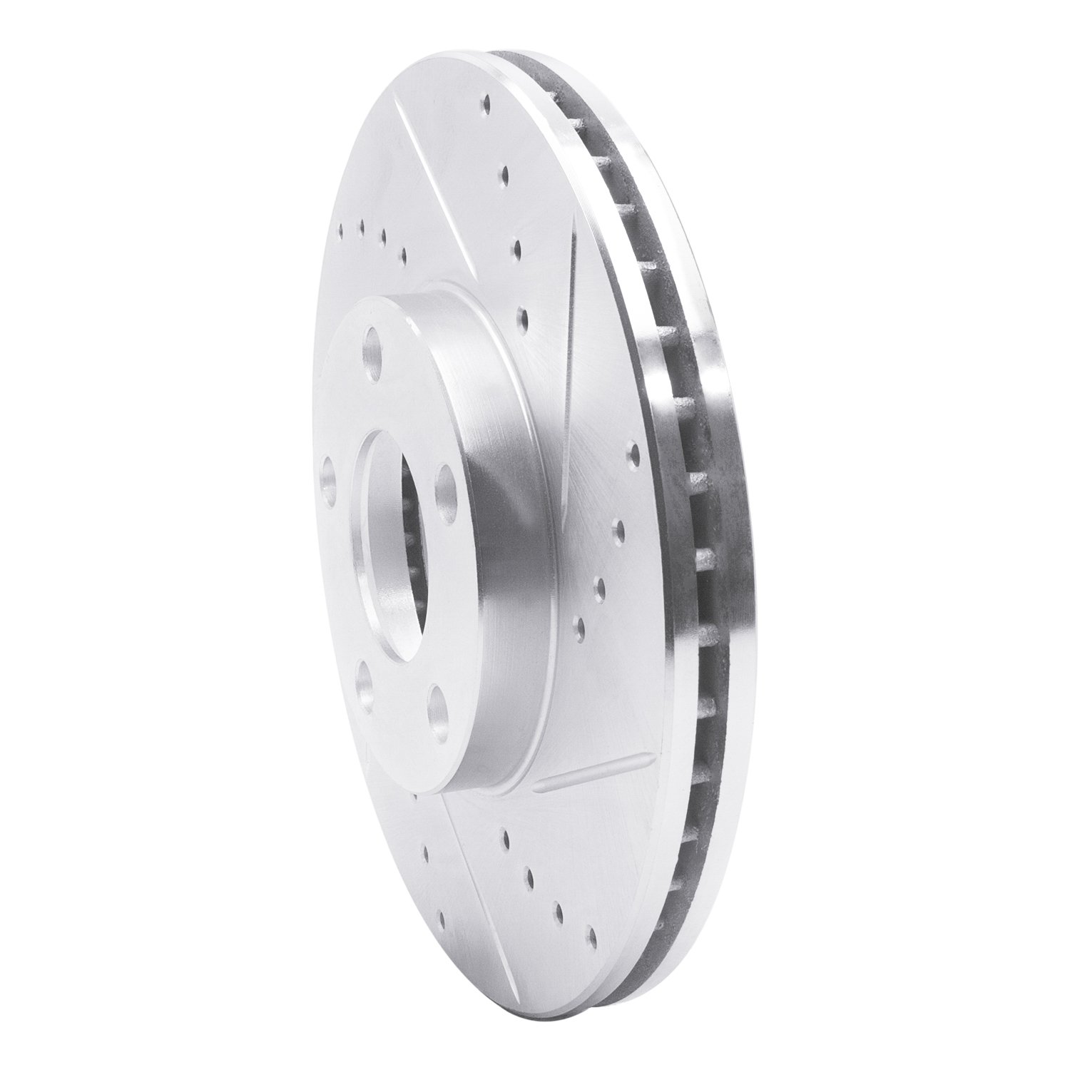 E-Line Drilled & Slotted Silver Brake Rotor, 1998-1998 Audi/Porsche/Volkswagen, Position: Front Right
