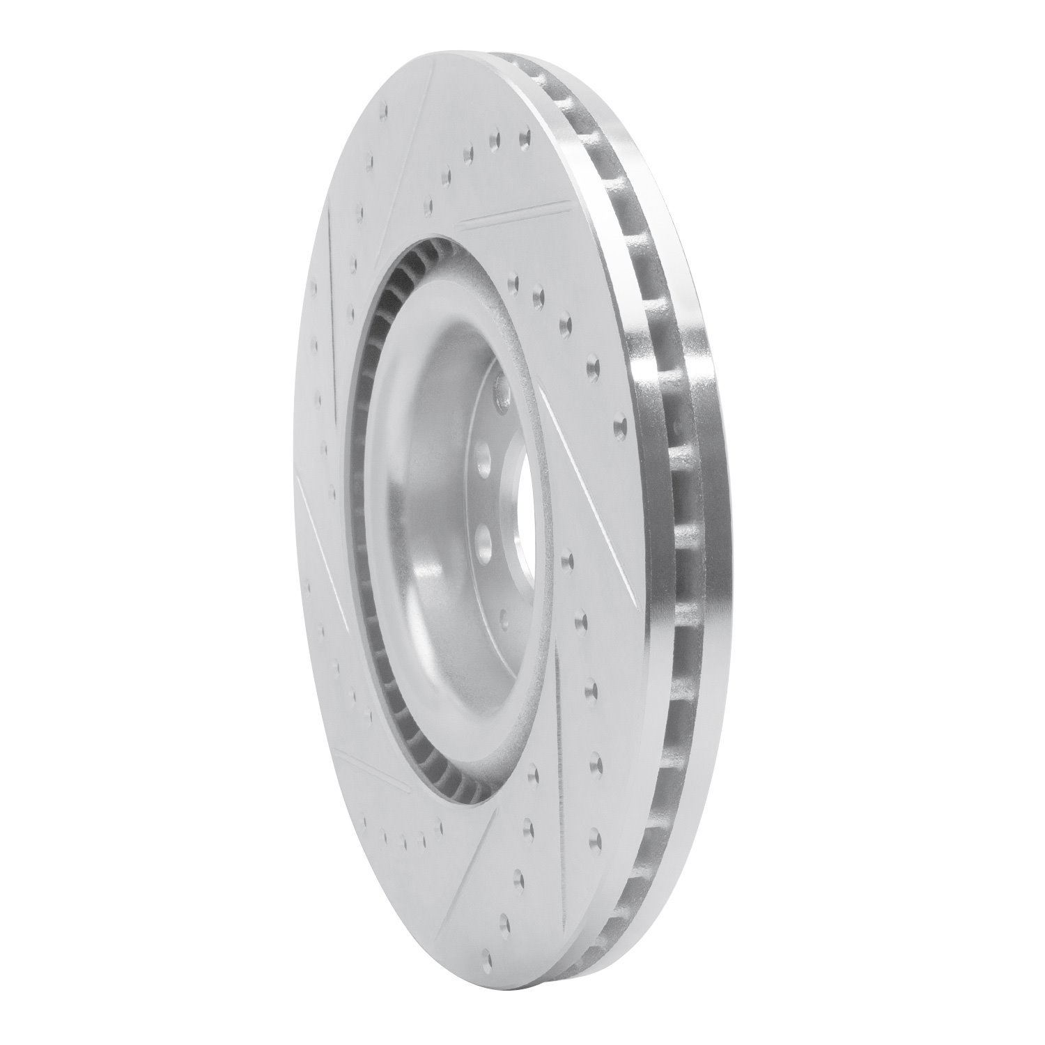 E-Line Drilled & Slotted Silver Brake Rotor, 2006-2013 Audi/Porsche/Volkswagen, Position: Front Right