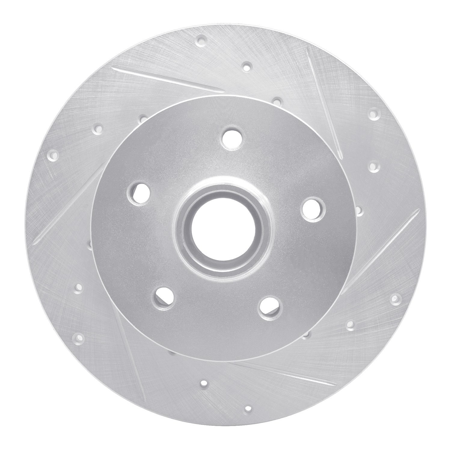 E-Line Drilled & Slotted Silver Brake Rotor, 1979-1985 Audi/Porsche/Volkswagen, Position: Front Right