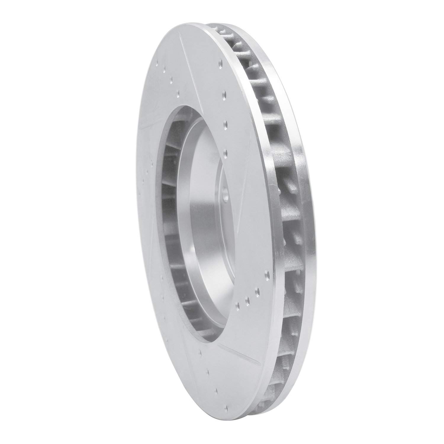 E-Line Drilled & Slotted Silver Brake Rotor, 2003-2015 Audi/Porsche/Volkswagen, Position: Right Front