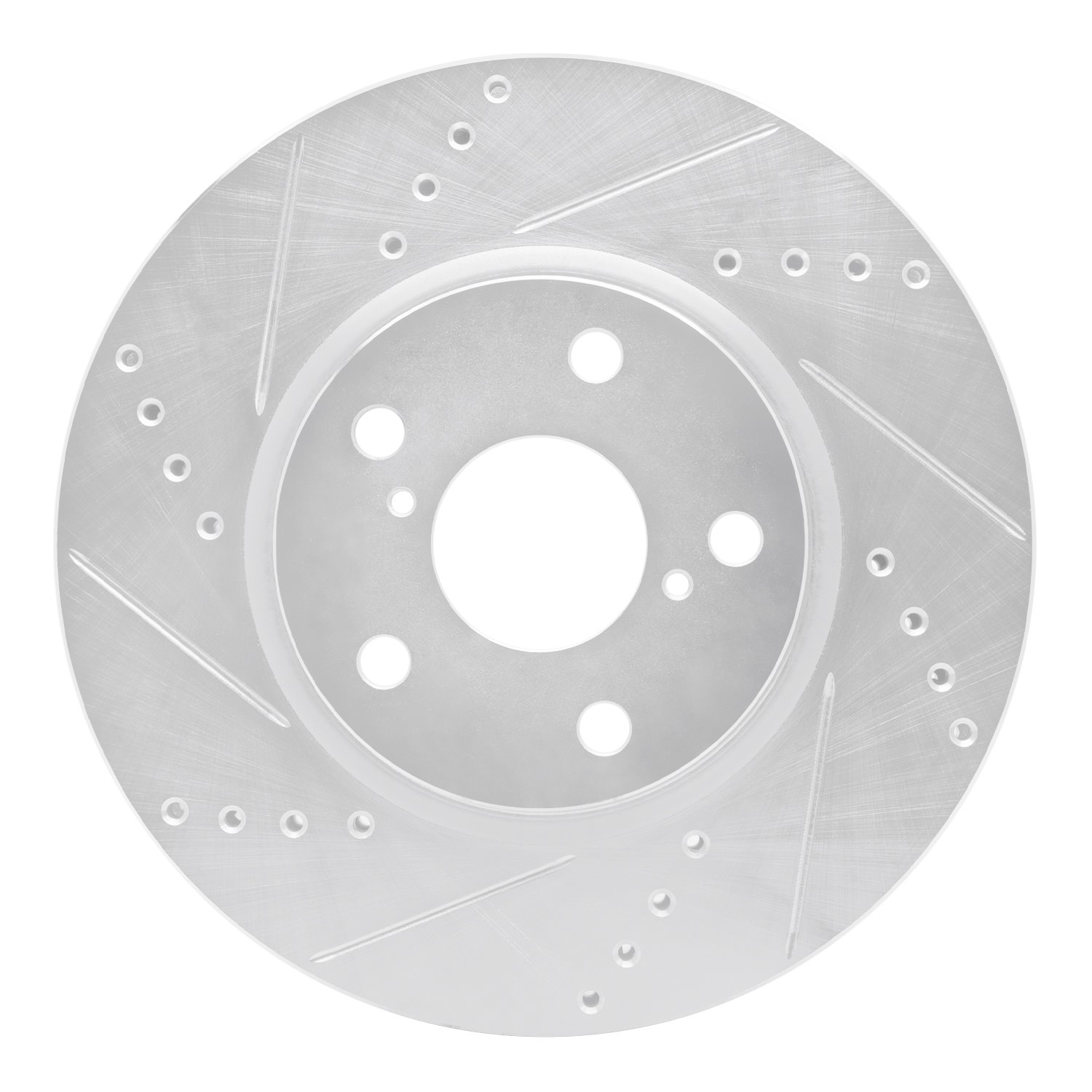 E-Line Drilled & Slotted Silver Brake Rotor, 2006-2015 Lexus/Toyota/Scion, Position: Right Front