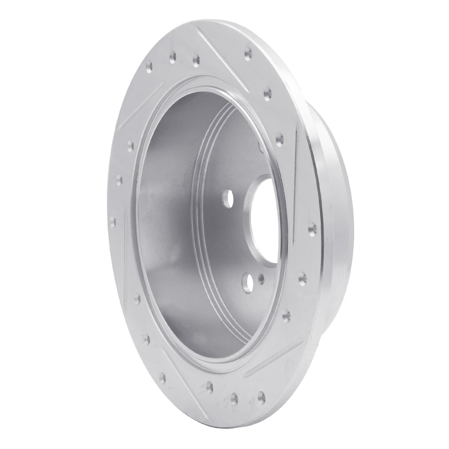 E-Line Drilled & Slotted Silver Brake Rotor, 2006-2015 Lexus/Toyota/Scion, Position: Rear Left