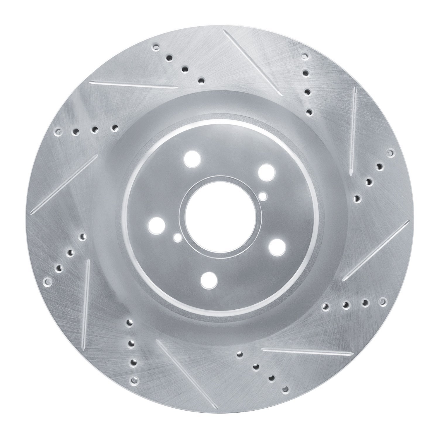 E-Line Drilled & Slotted Silver Brake Rotor, 2013-2020