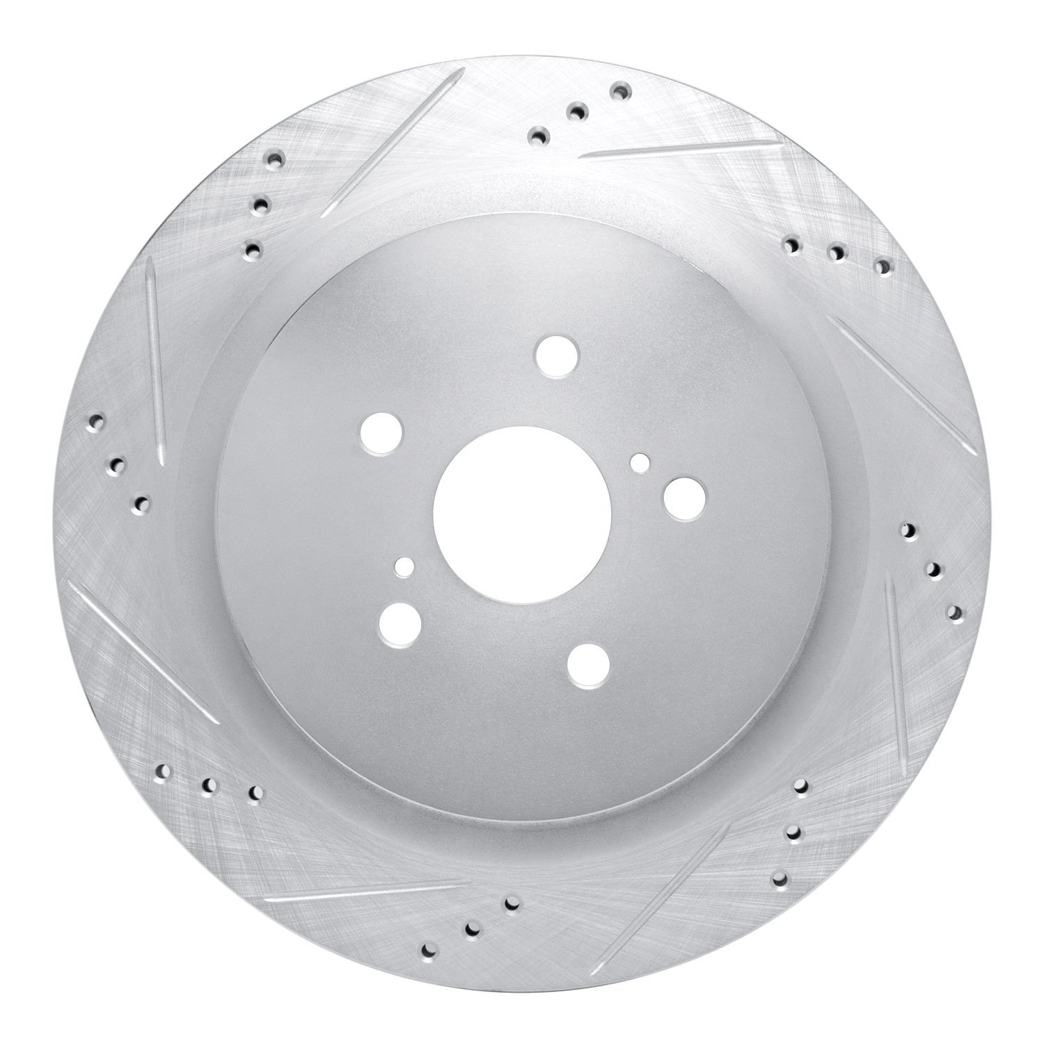 E-Line Drilled & Slotted Silver Brake Rotor, Fits Select Lexus/Toyota/Scion, Position: Rear Left