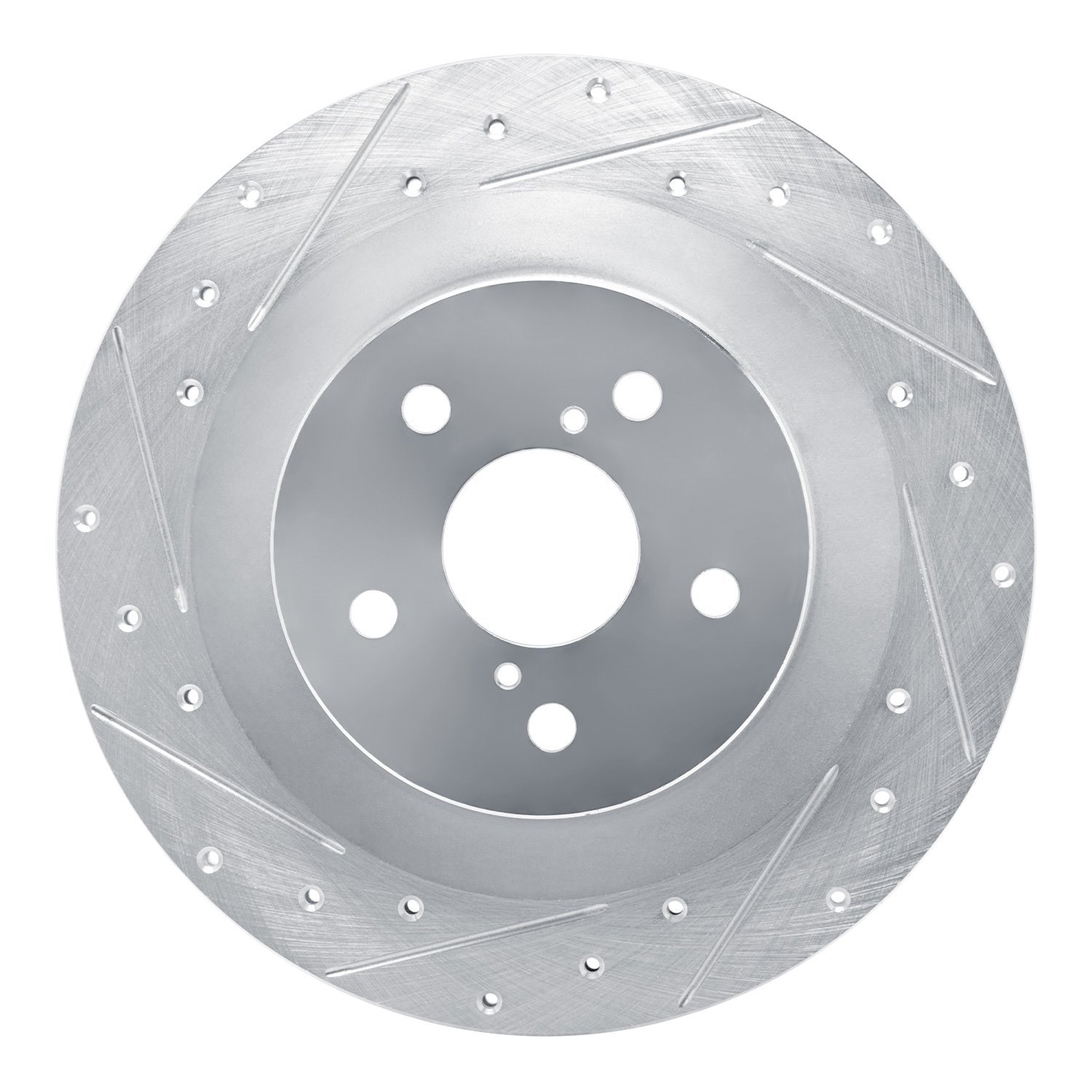 E-Line Drilled & Slotted Silver Brake Rotor, Fits Select Lexus/Toyota/Scion, Position: Rear Left