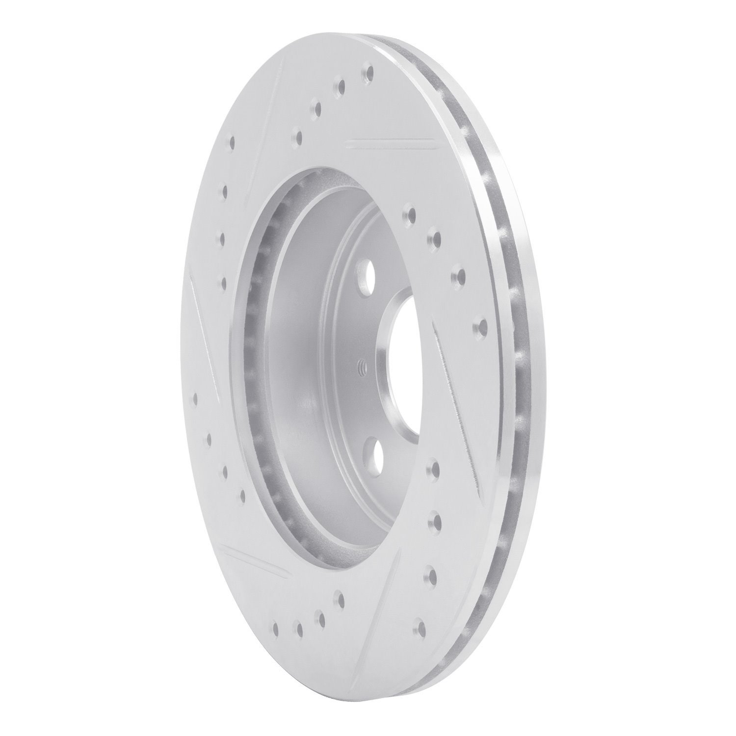 E-Line Drilled & Slotted Silver Brake Rotor, 1985-1988 Fits Multiple Makes/Models, Position: Front Right