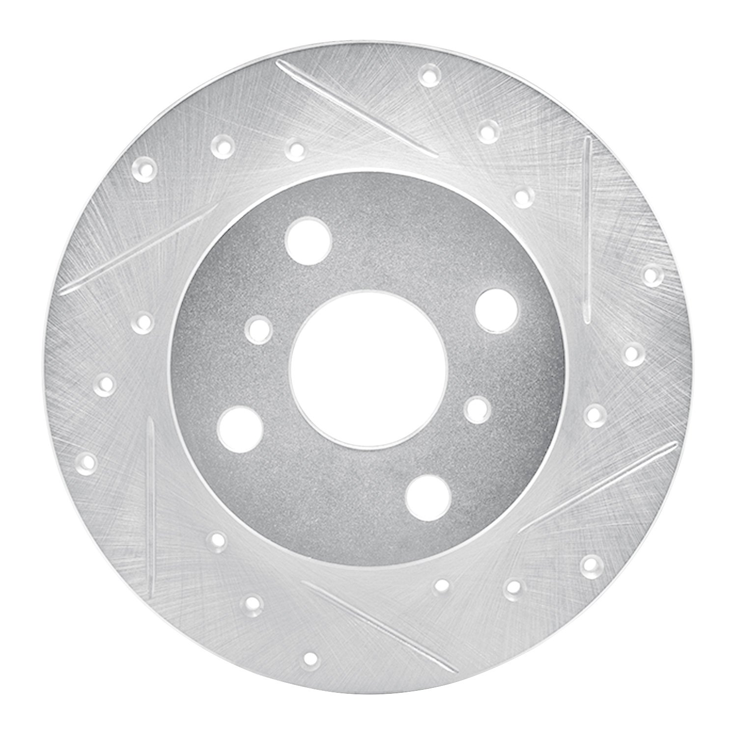 E-Line Drilled & Slotted Silver Brake Rotor, 1984-1988 Fits Multiple Makes/Models, Position: Front Right