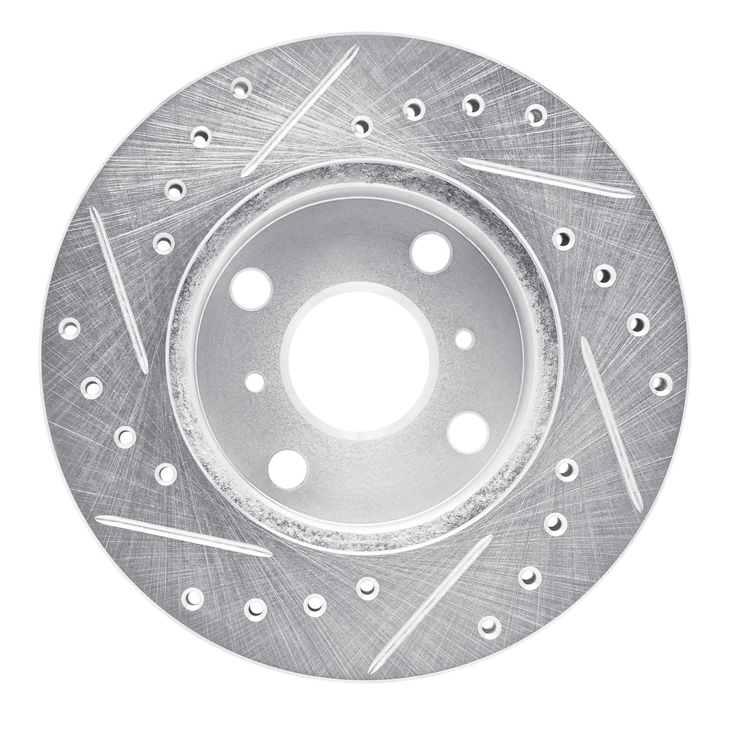 E-Line Drilled & Slotted Silver Brake Rotor, 1988-1992 Fits Multiple Makes/Models, Position: Front Right