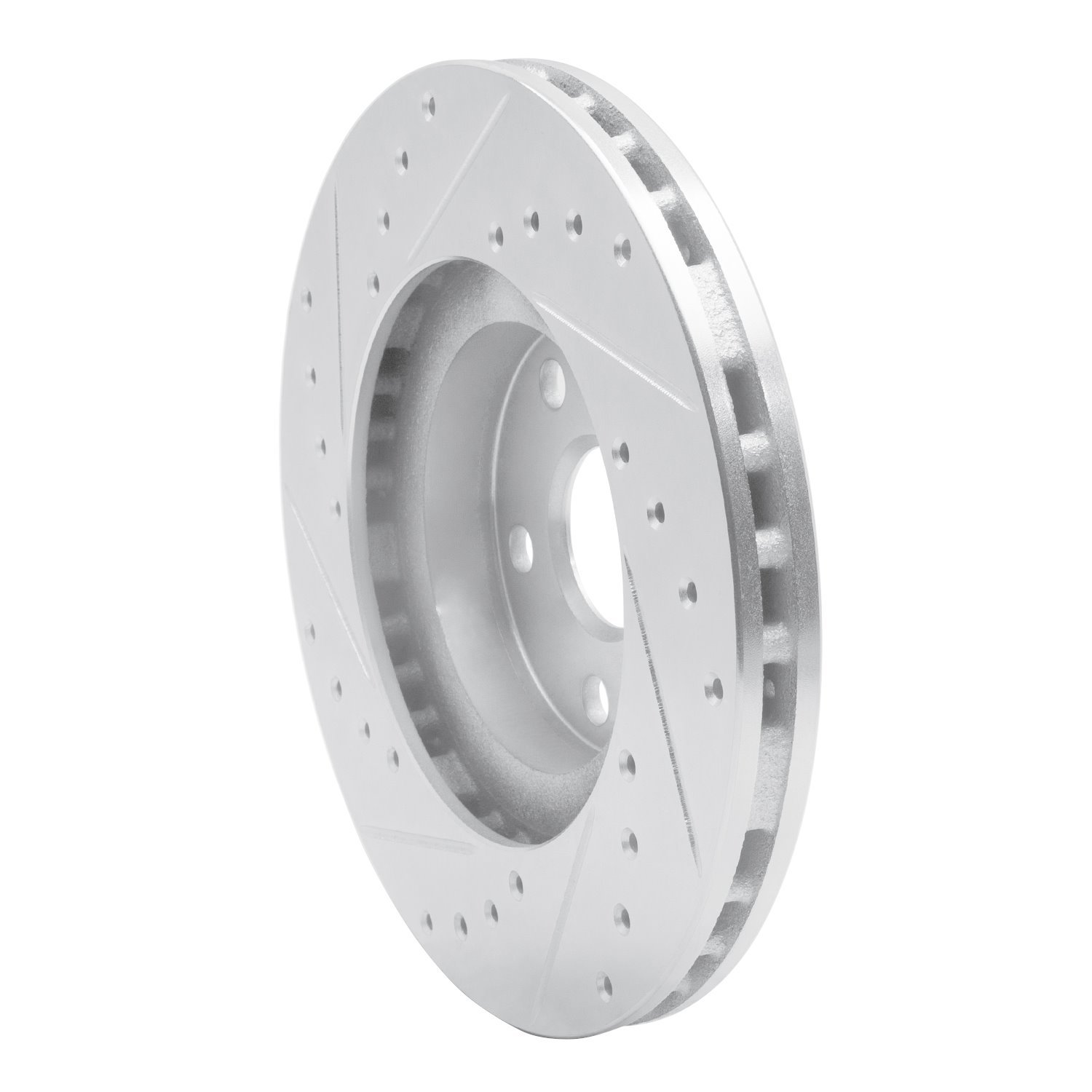 E-Line Drilled & Slotted Silver Brake Rotor, 1987-1991 Lexus/Toyota/Scion, Position: Front Right
