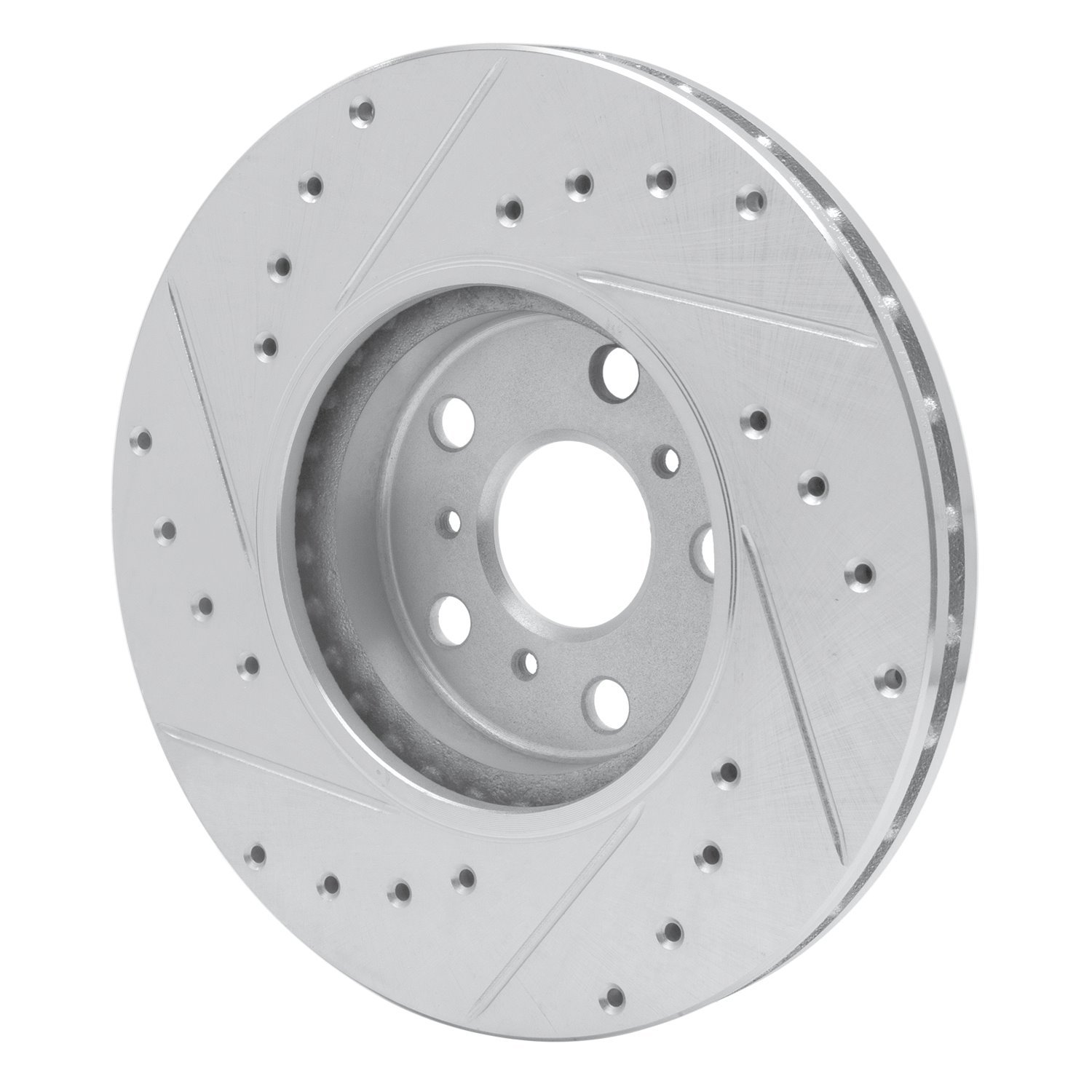 E-Line Drilled & Slotted Silver Brake Rotor, 1990-1993 Lexus/Toyota/Scion, Position: Front Right