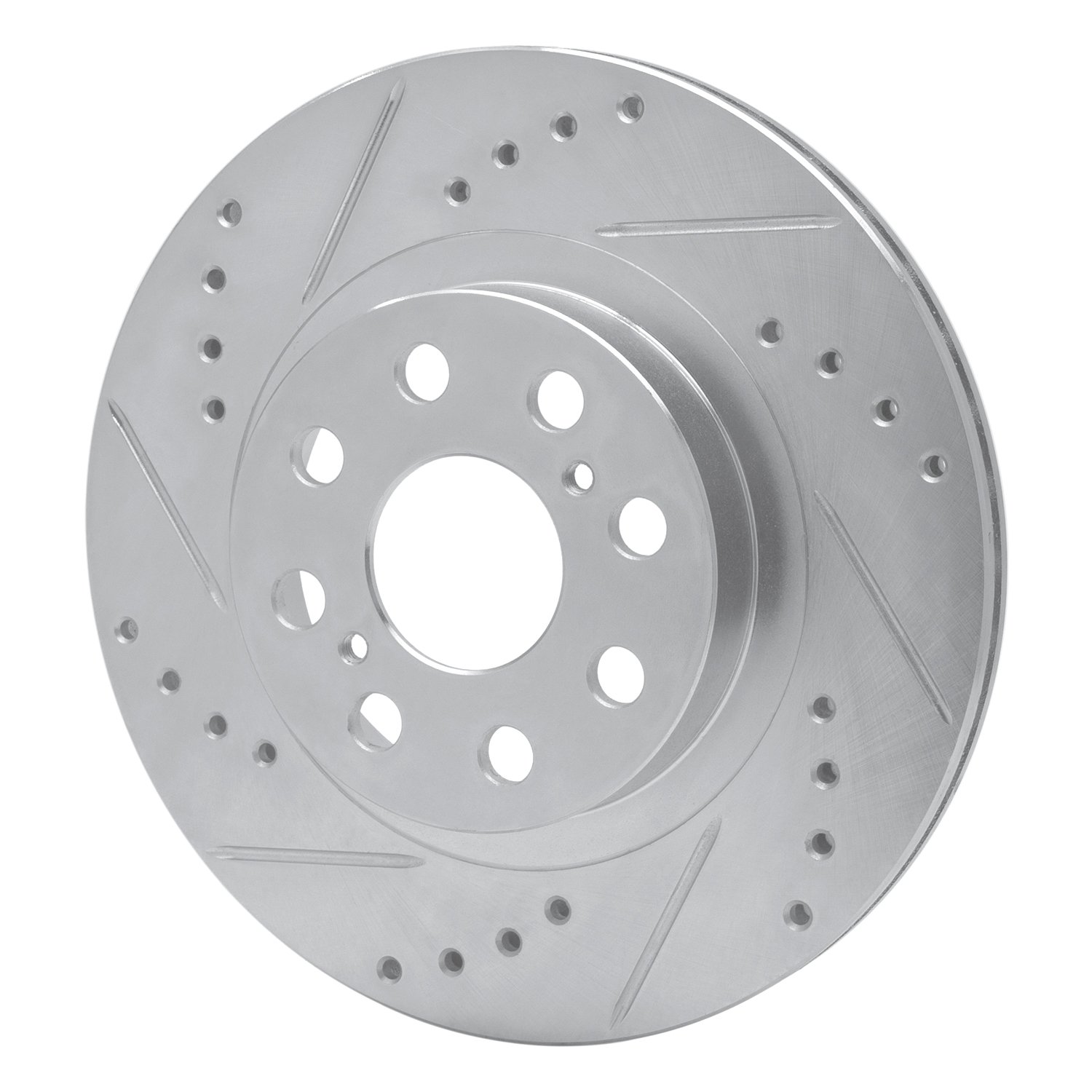 E-Line Drilled & Slotted Silver Brake Rotor, 2000-2005 Lexus/Toyota/Scion, Position: Rear Left