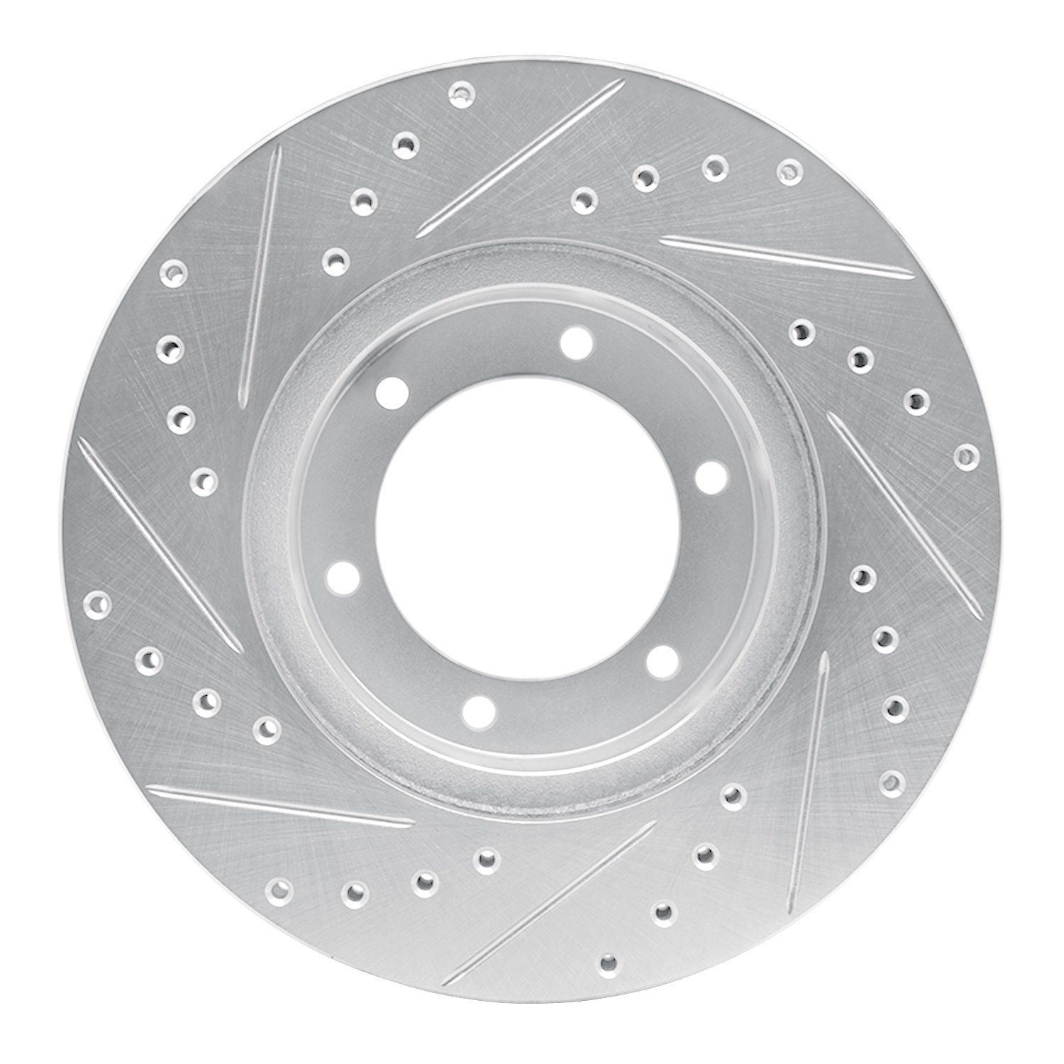 E-Line Drilled & Slotted Silver Brake Rotor, 1991-1998 Lexus/Toyota/Scion, Position: Front Right