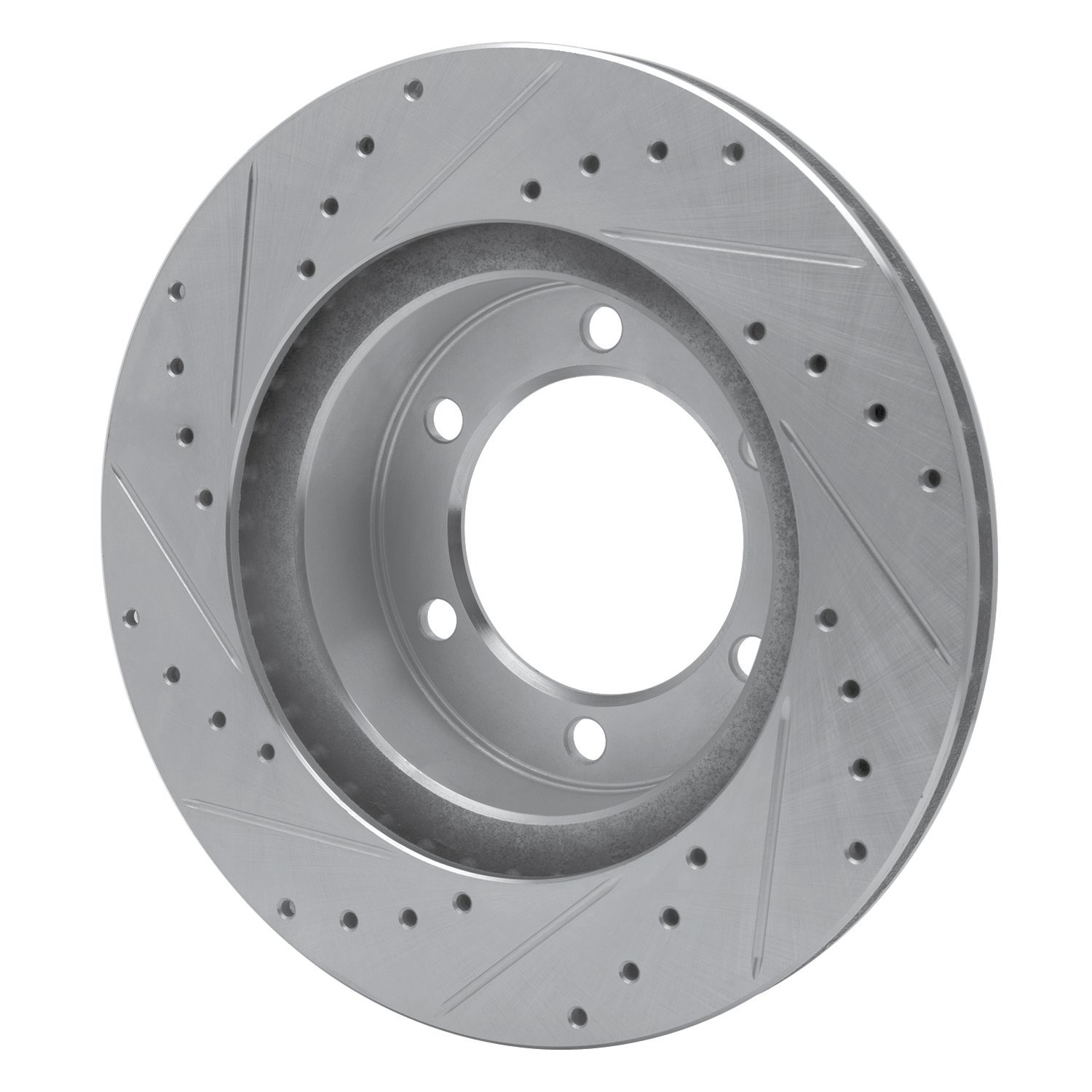 E-Line Drilled & Slotted Silver Brake Rotor, 1995-2004 Lexus/Toyota/Scion, Position: Front Right